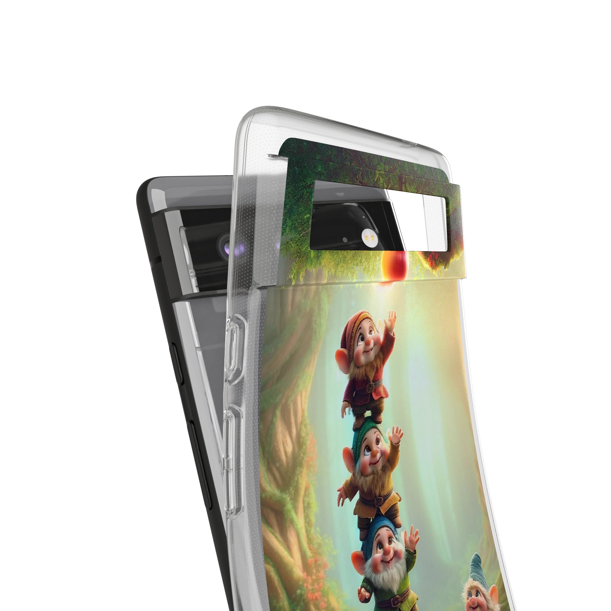 Gnomes reaching an apple - Soft Phone Case