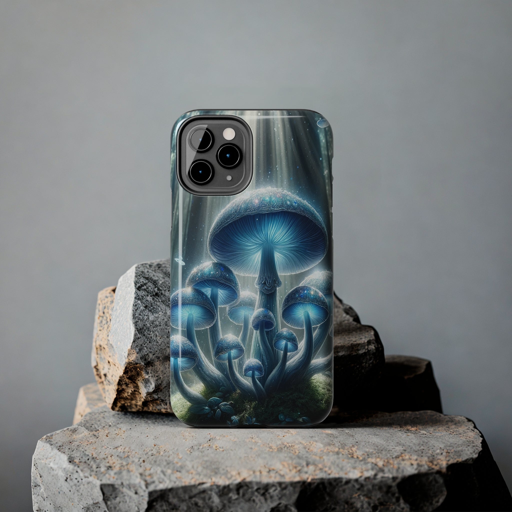 Light blue mushrooms - Tough Phone Case