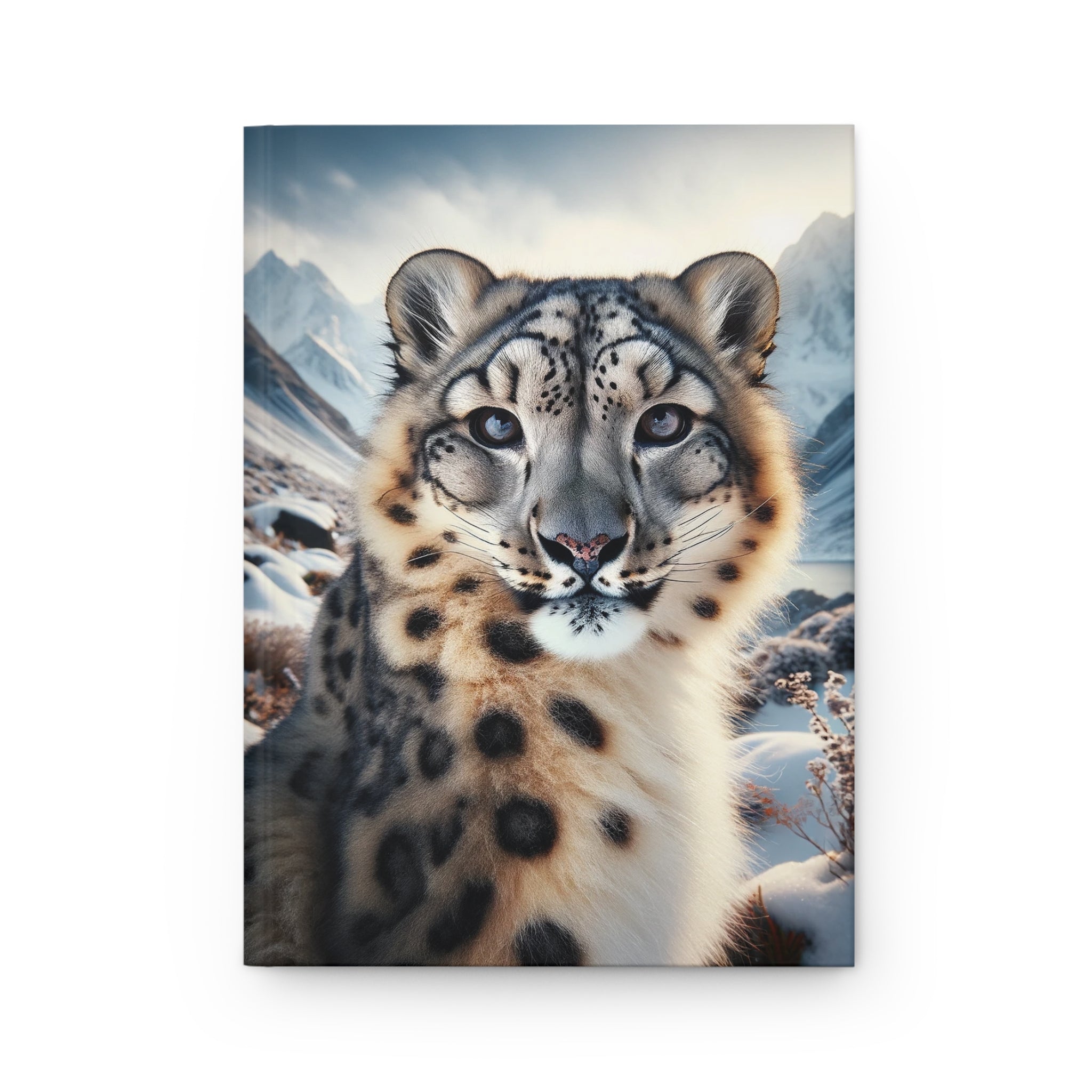 A curious snow leopard - Hardcover Notebook