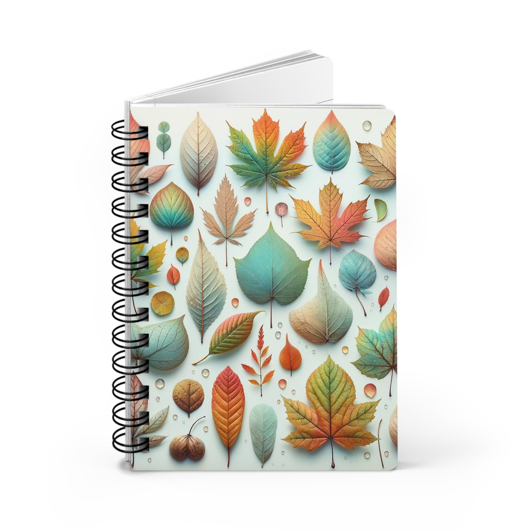 Pastel coloured leaves 2 - Spiral Notebook