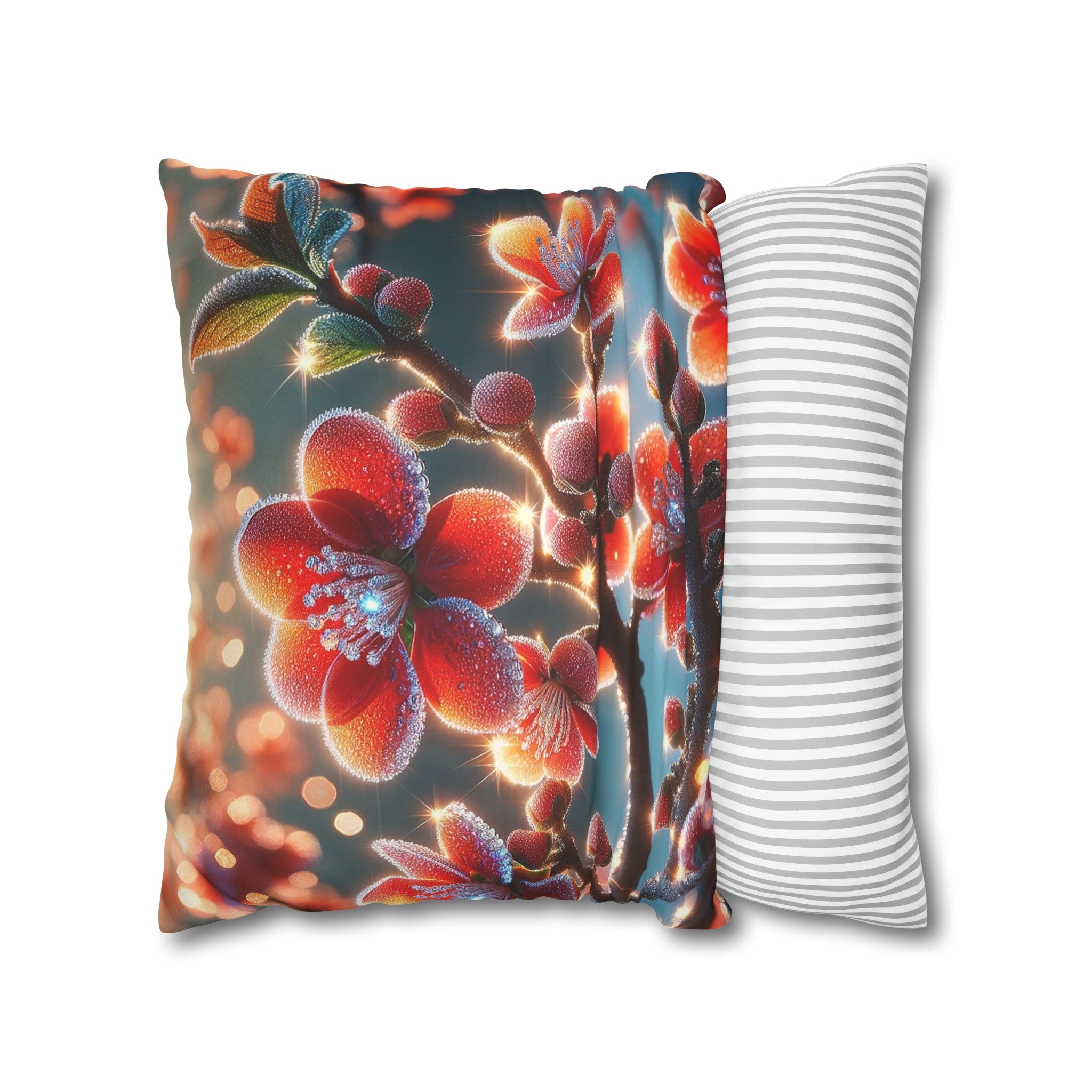 Red diamond flowers (3) - Suede Square Pillowcase