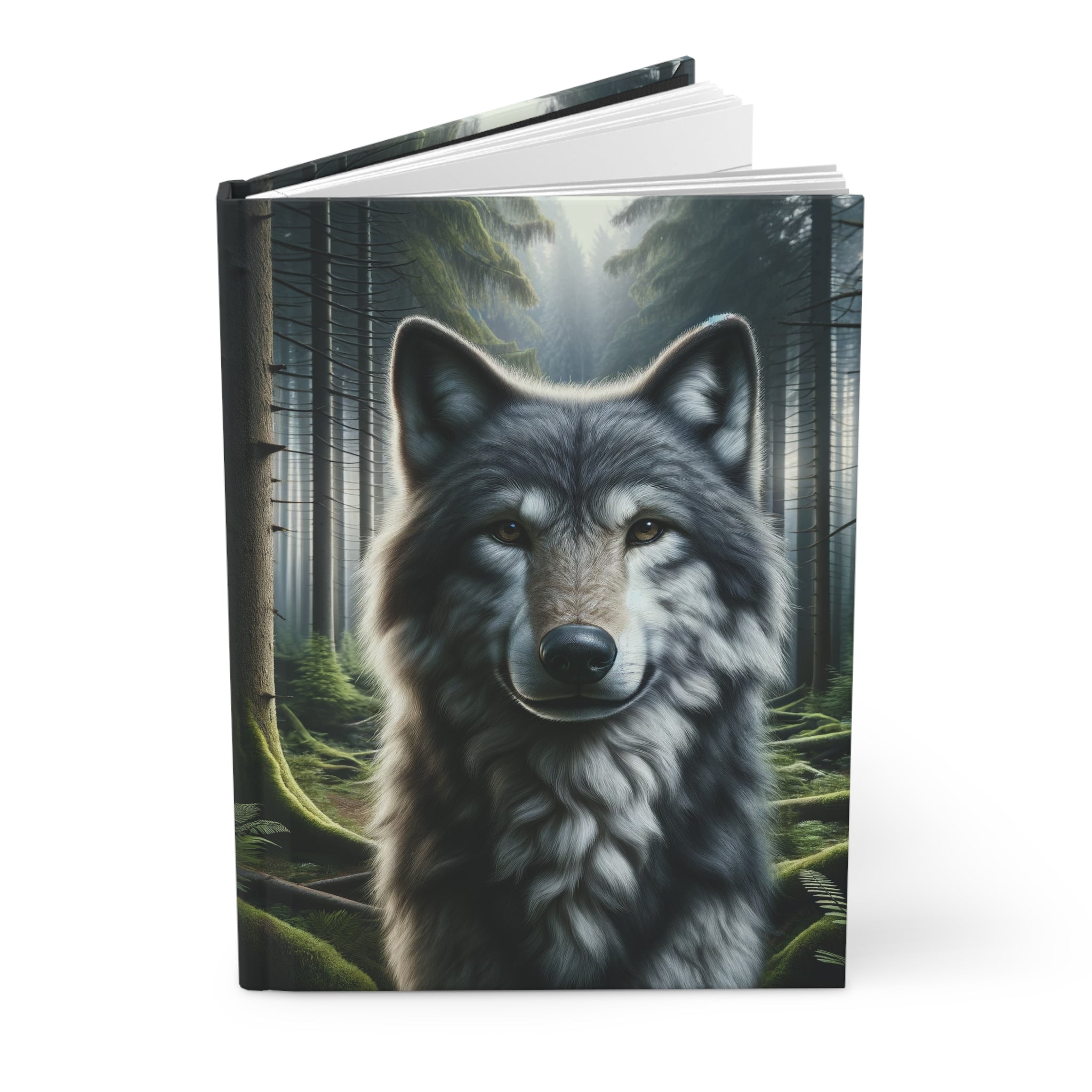 A curious wolf - Hardcover Notebook