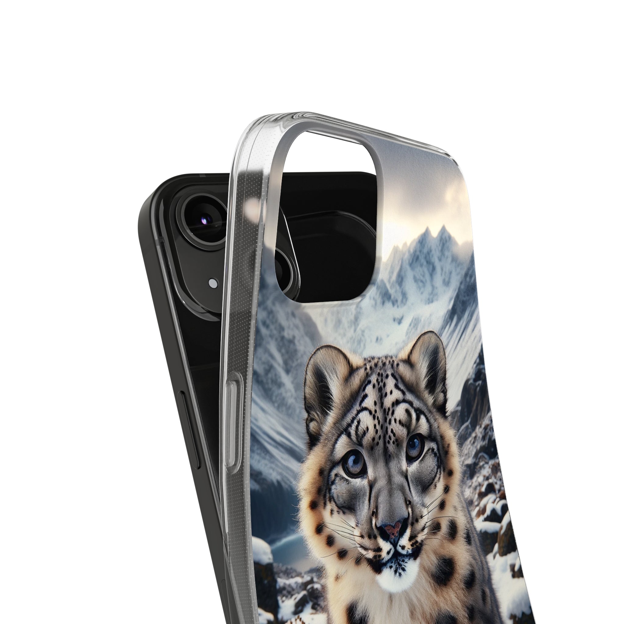 Curious Snow Leopard - Soft Phone Case