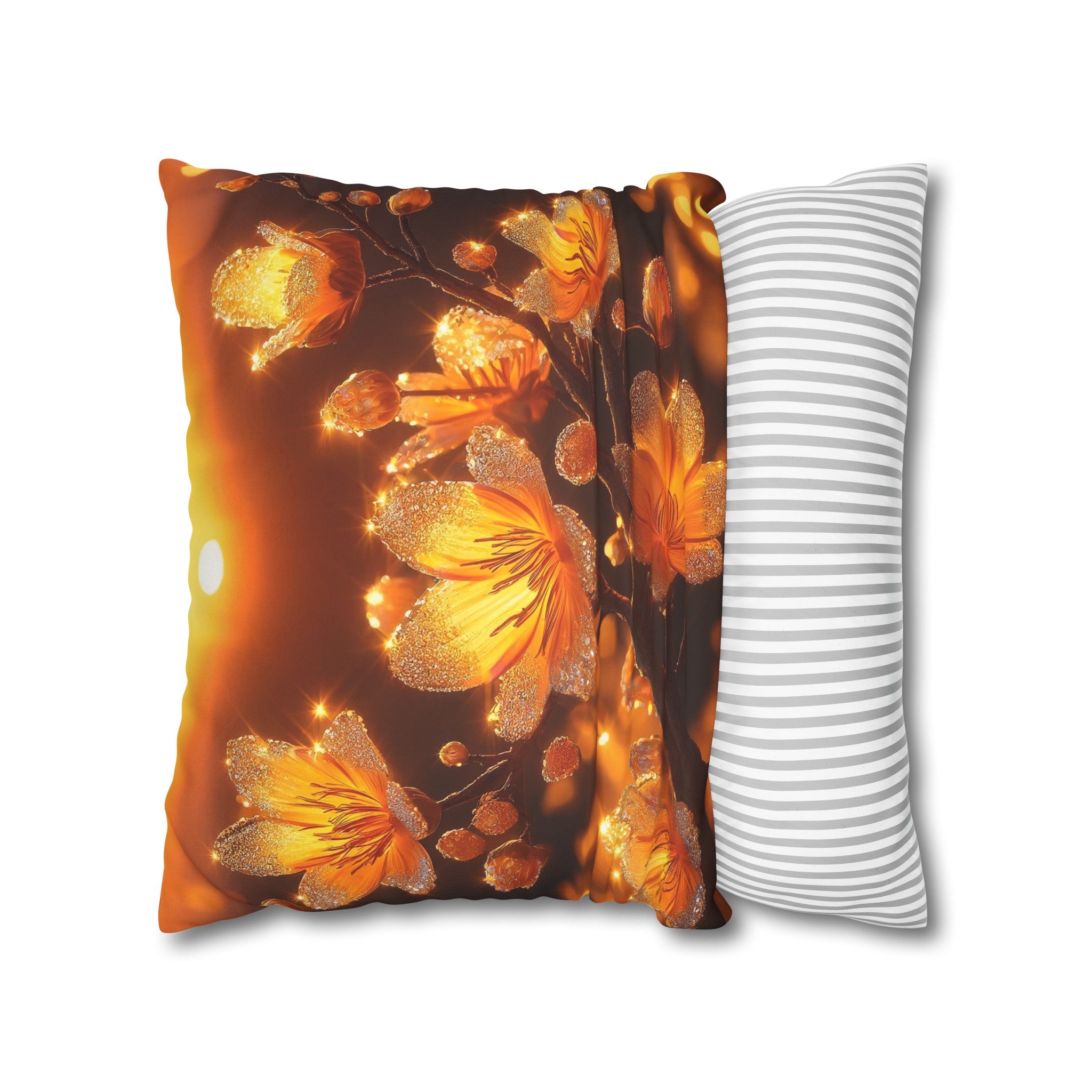 Yellow diamond flowers (3) - Suede Square Pillowcase