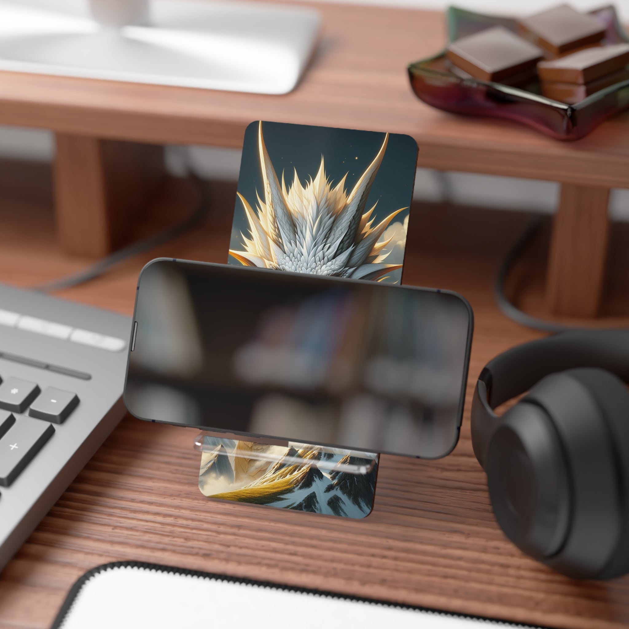 White dragon in the mountains - Smartphone Stand