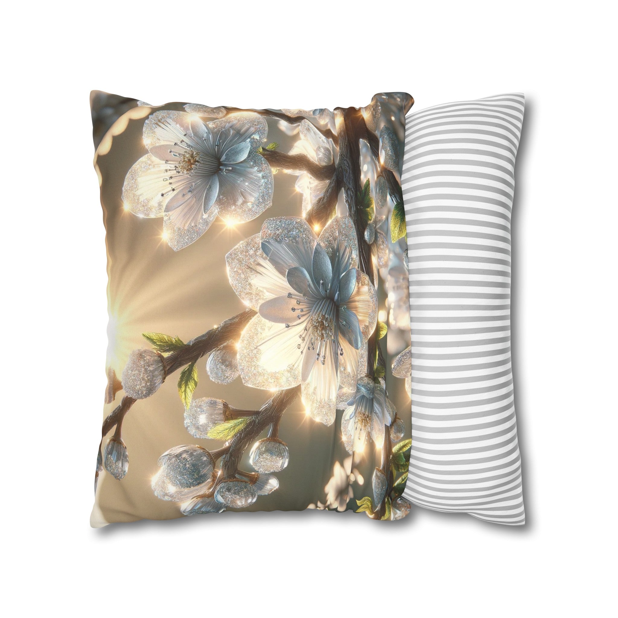 White, diamond flowers (2) - Suede Square Pillowcase