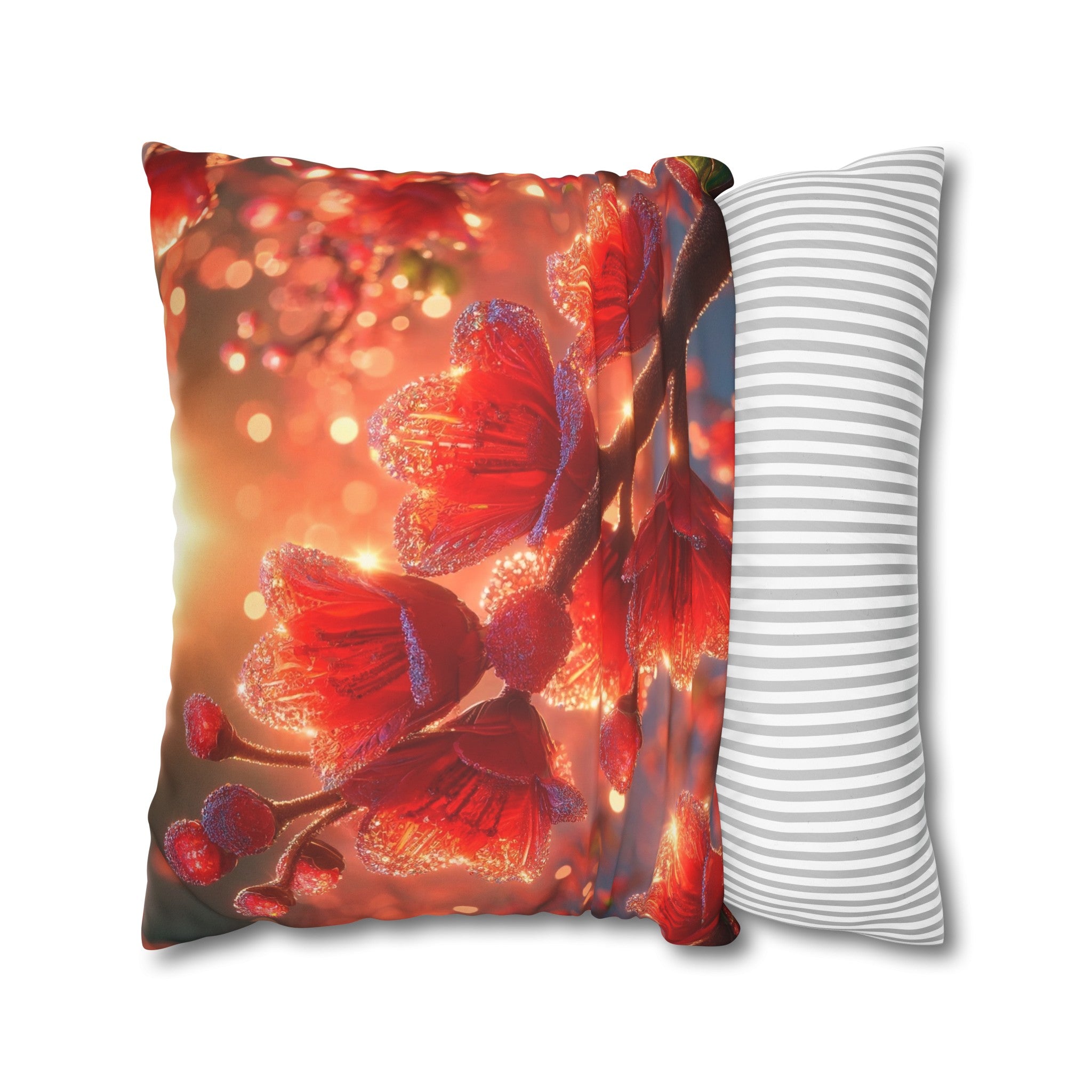 Red diamond flowers (2) - Suede Square Pillowcase