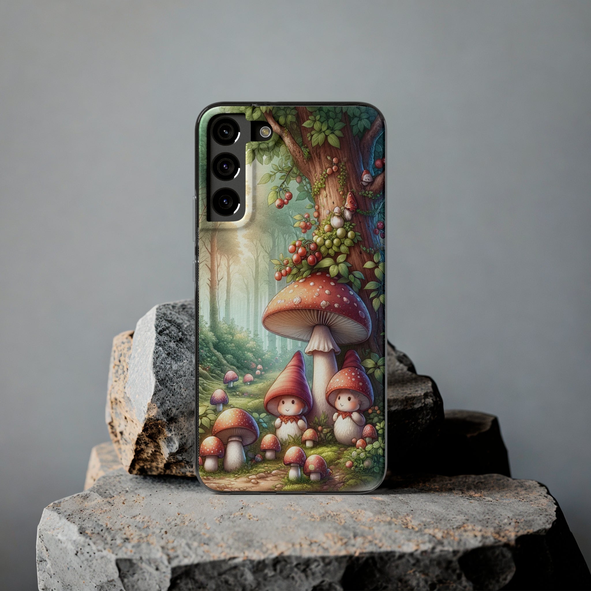 Gnomes and mushrooms - Soft Phone Case