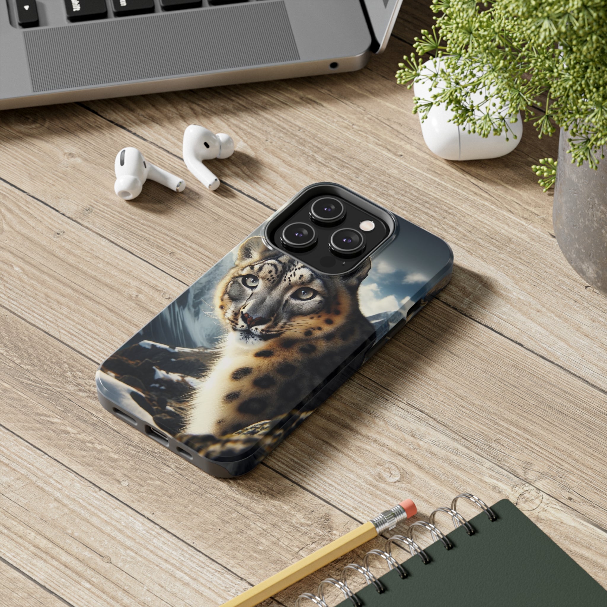 Curious Snow Leopard - Tough Phone Case