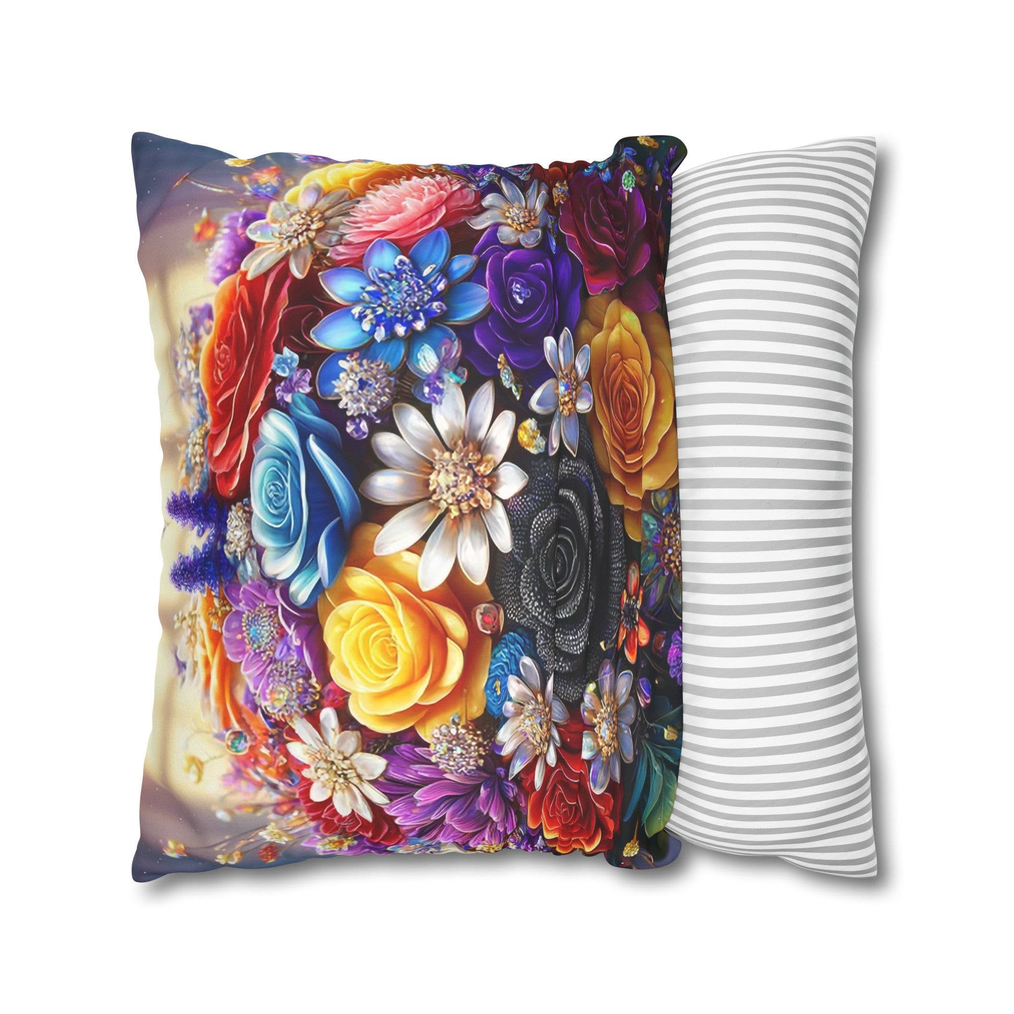 Colourful Bouquet (1) - Suede Square Pillowcase