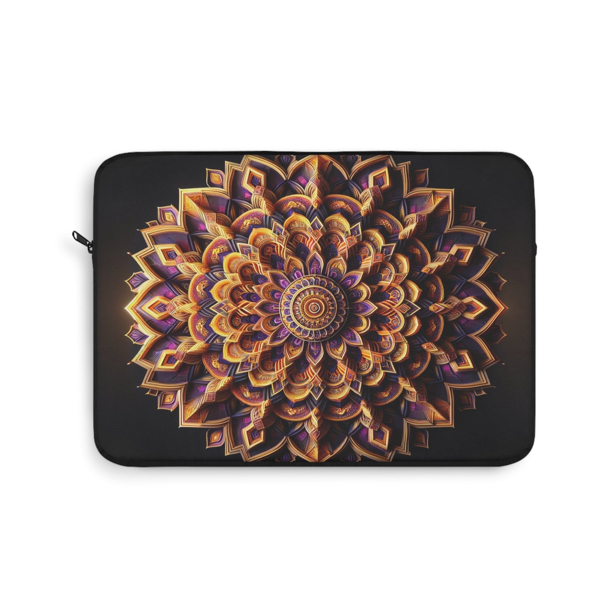 Golden colour 3D Mandala - Laptop Sleeve