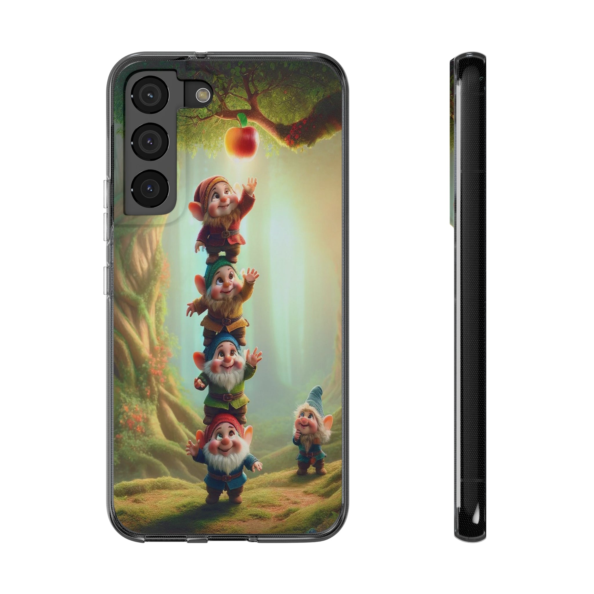 Gnomes reaching an apple - Soft Phone Case