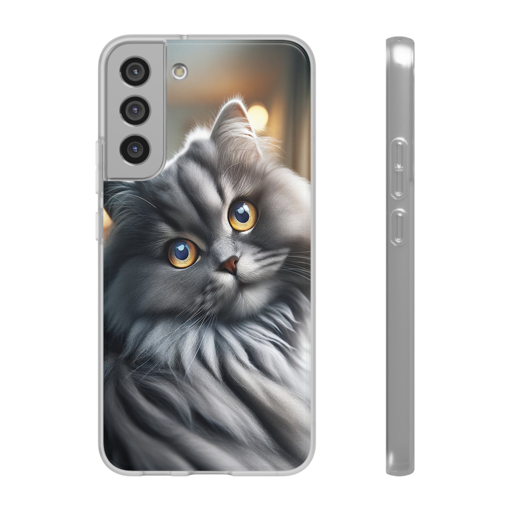 Curious, grey cat - Flexi Case (Samsung only)