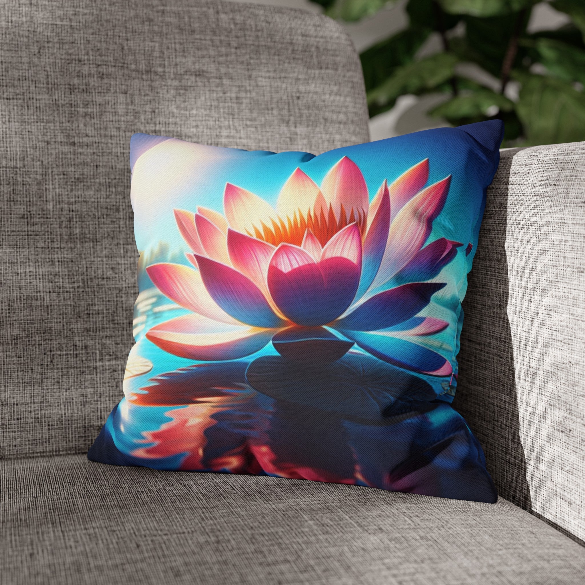 Lotus flower 2 - Polyester Square Pillowcase