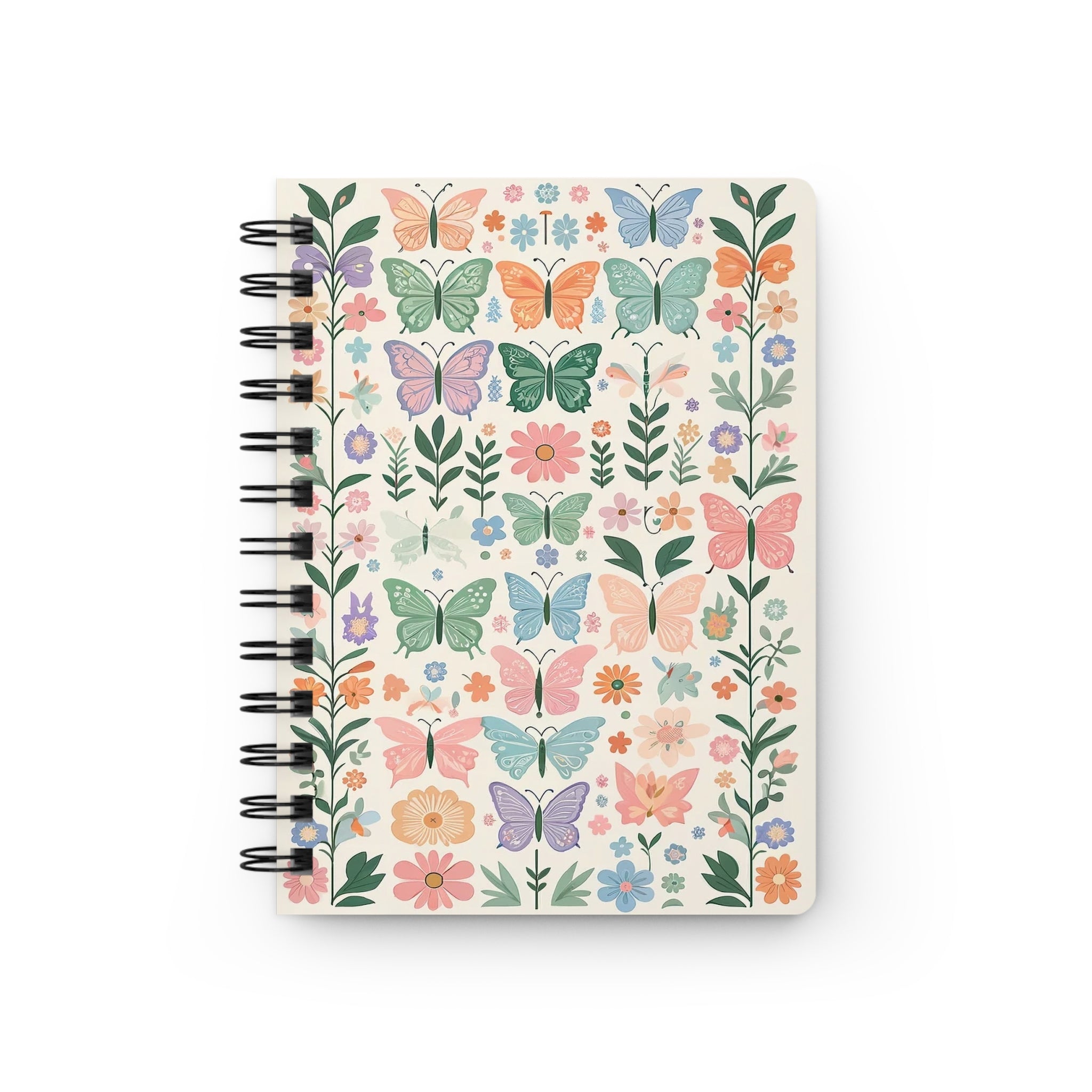 Butterflies and flowers - Spiral Notebook