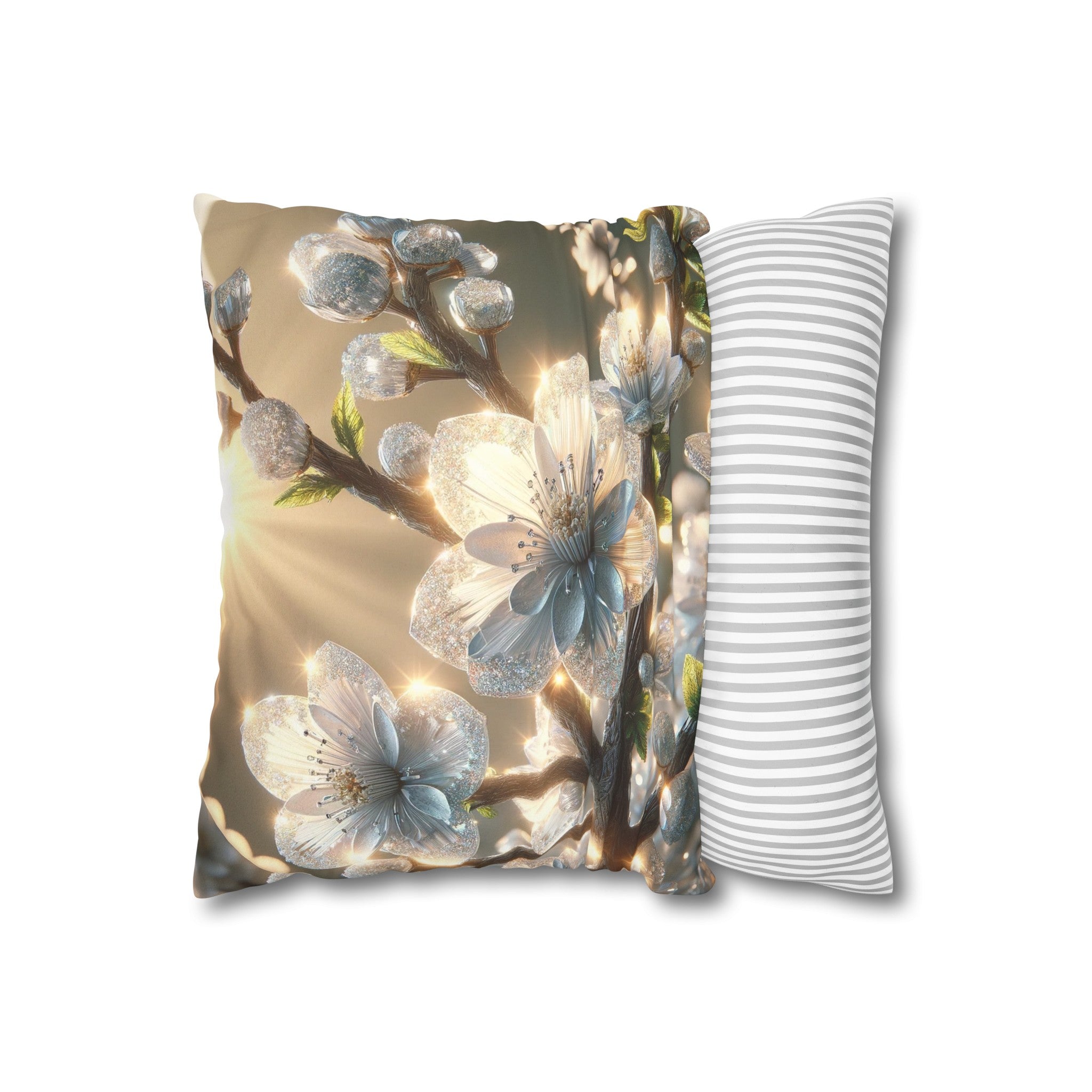 White, diamond flowers (2) - Suede Square Pillowcase