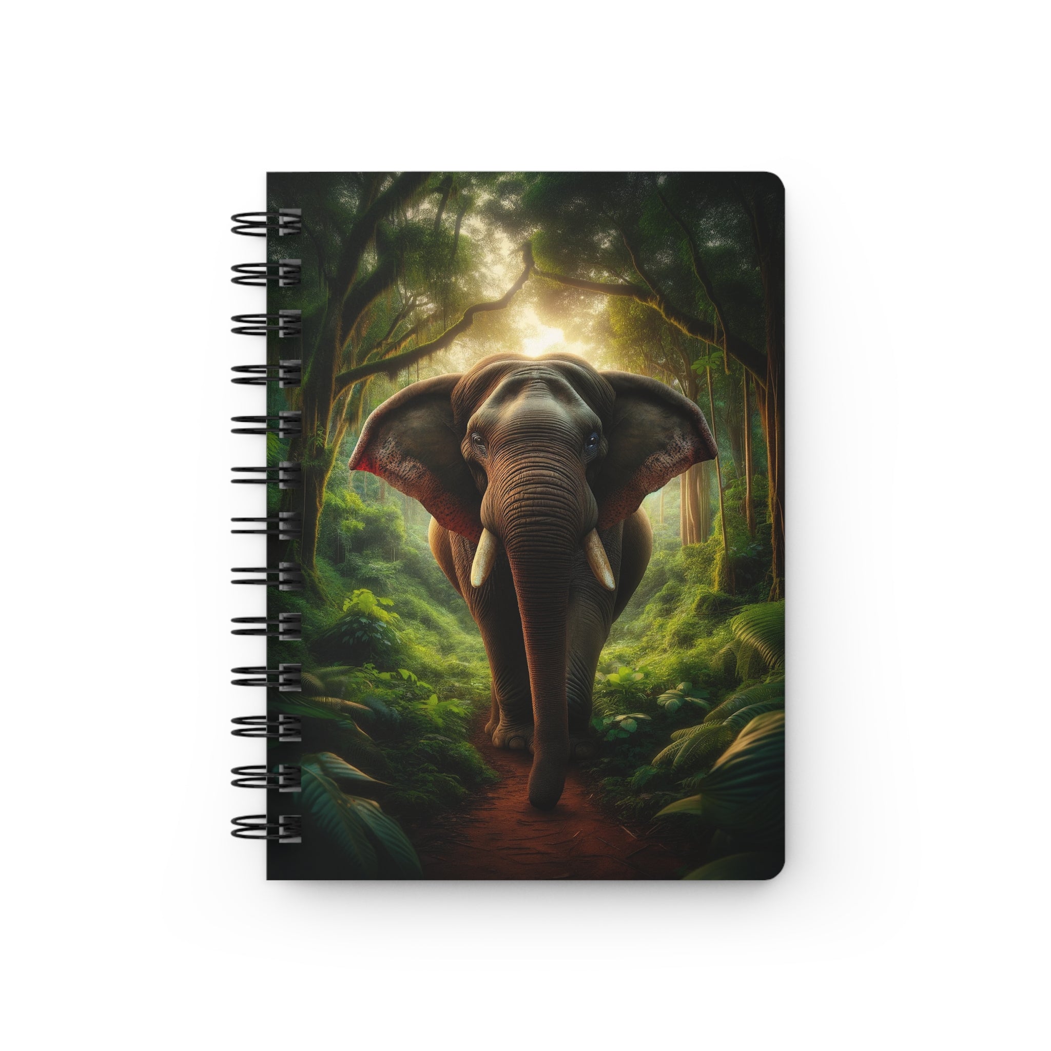 A curious, brown elephant - Spiral Notebook