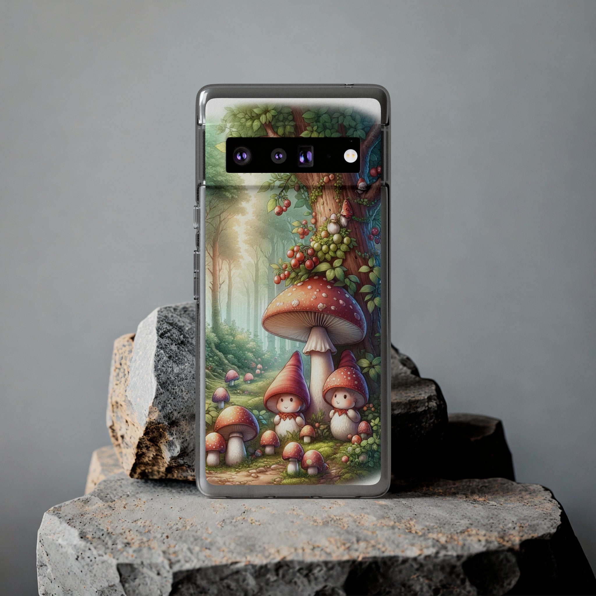 Gnomes and mushrooms - Soft Phone Case