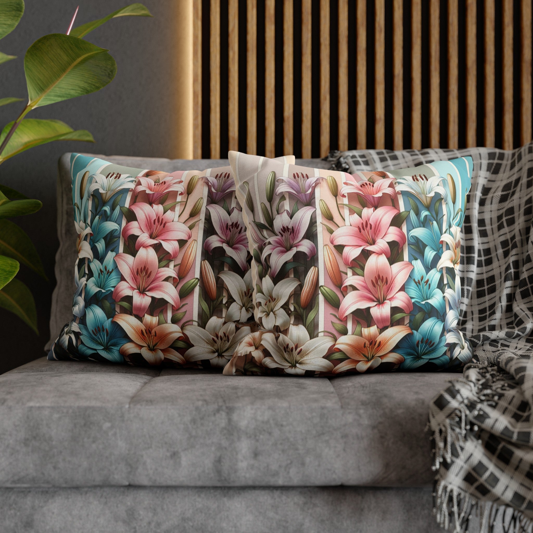 Lilies 4 - Polyester Square Pillowcase