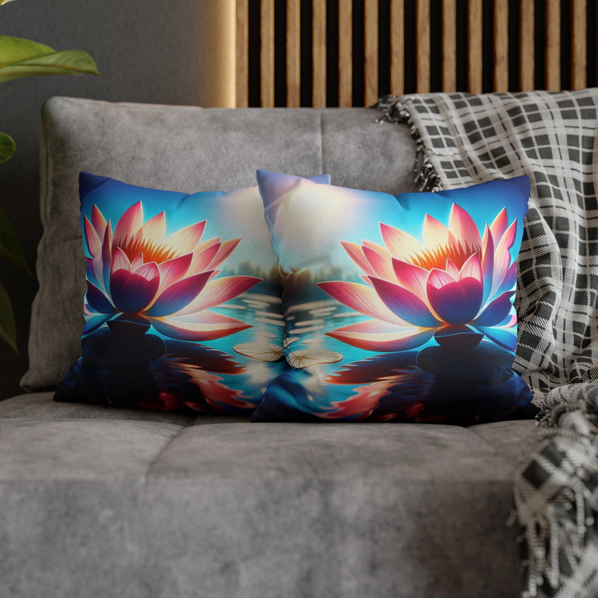 Lotus flower 2 - Polyester Square Pillowcase