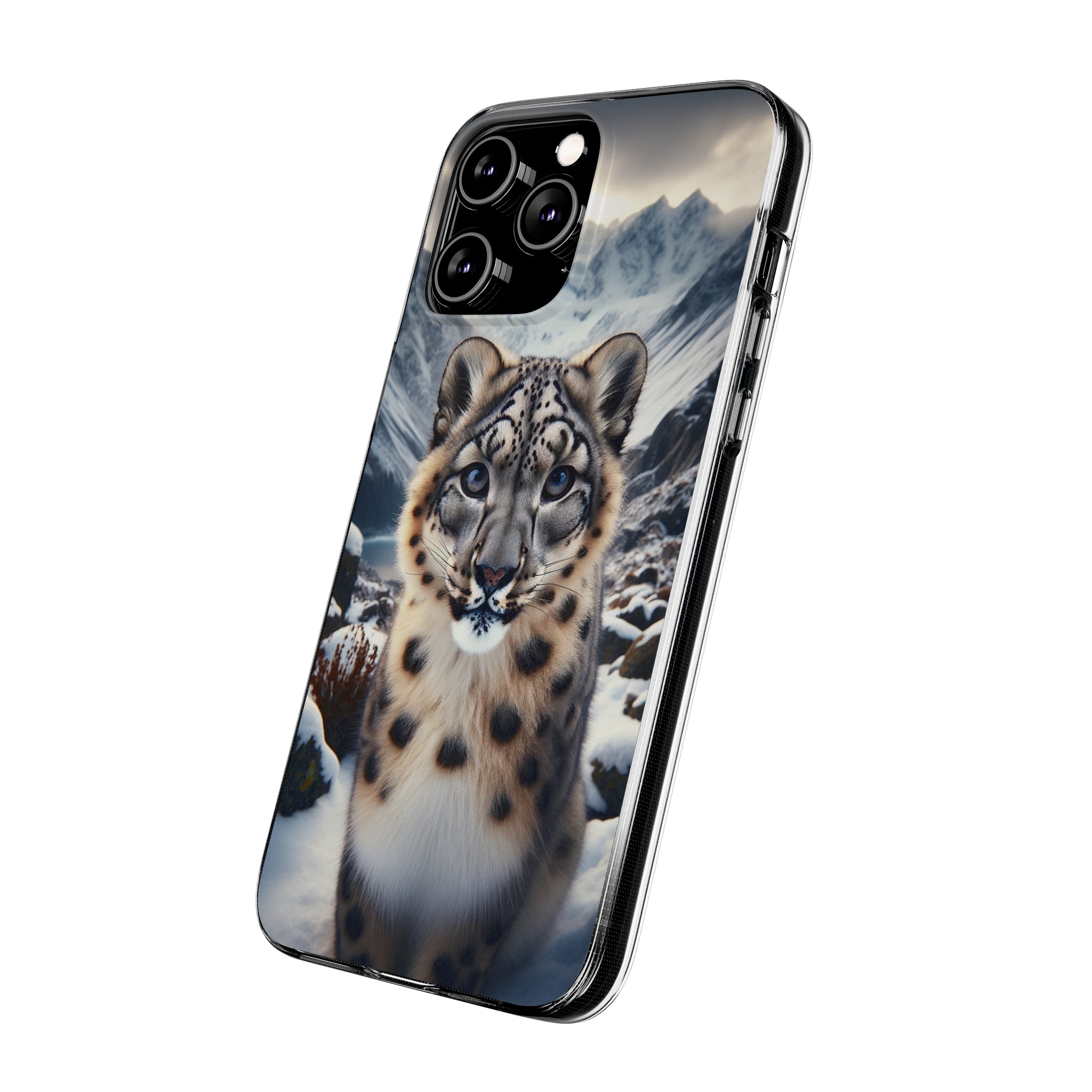 Curious Snow Leopard - Soft Phone Case