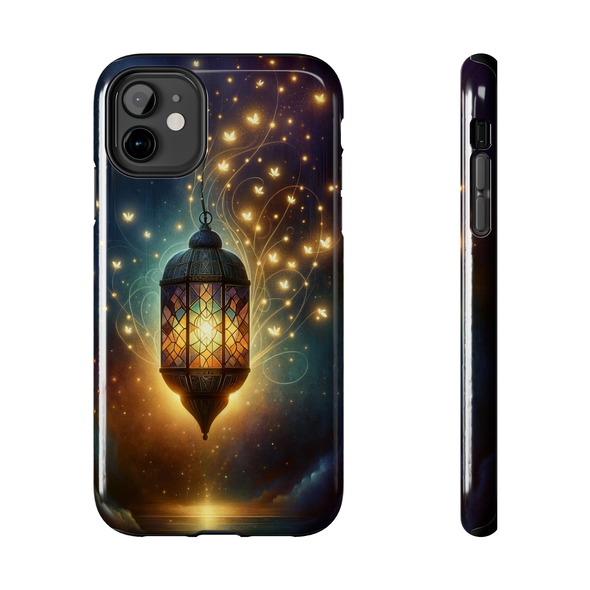 Fireflies around lamp - Tough Phone Case