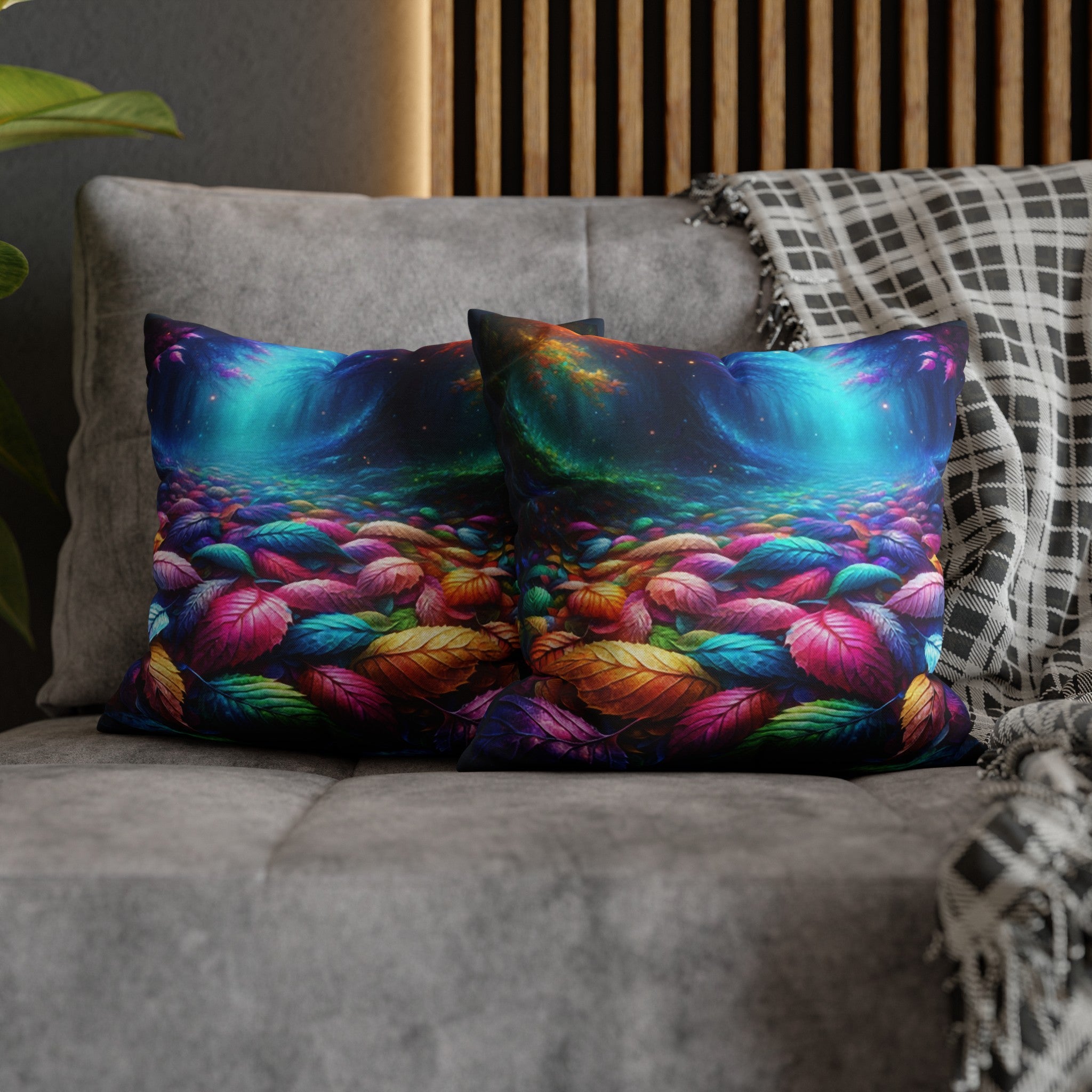 Magical Leaves 1 -  Polyester Square Pillowcase