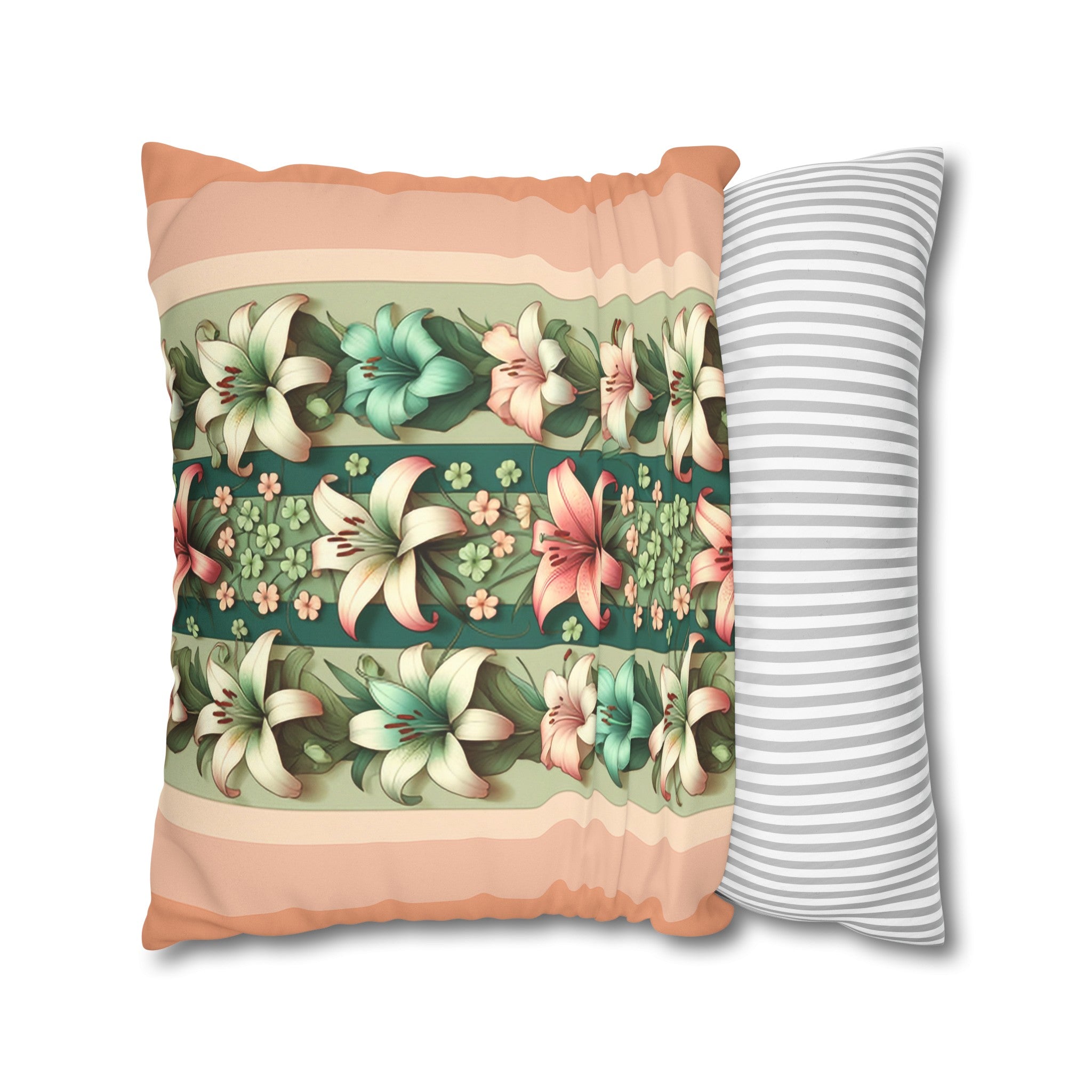 Lilies (3) - Suede Square Pillowcase