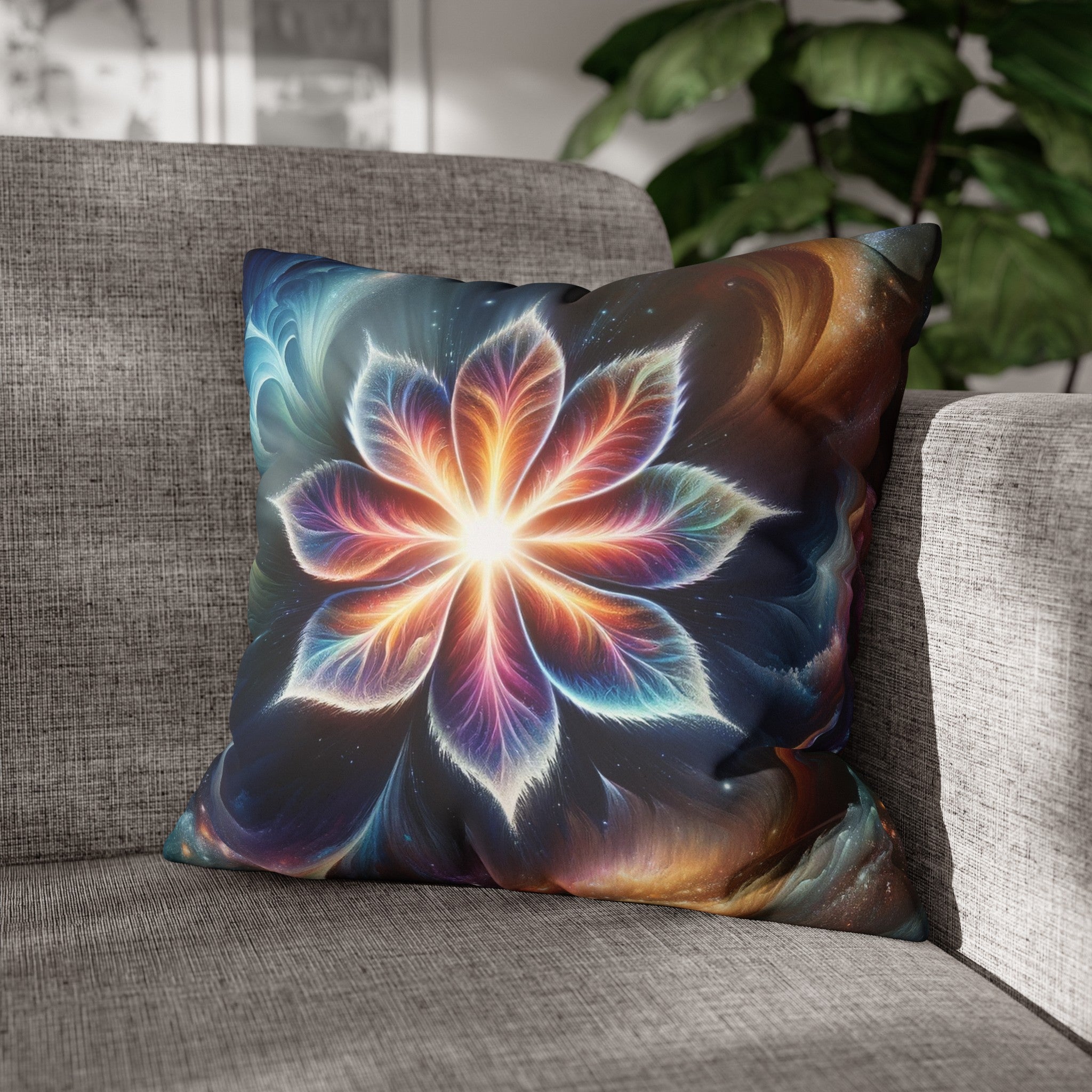 Galaxy-flower (2) - Suede Square Pillowcase