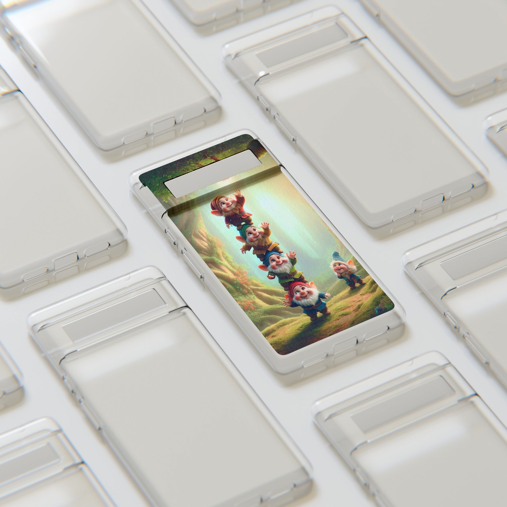 Gnomes reaching an apple - Soft Phone Case