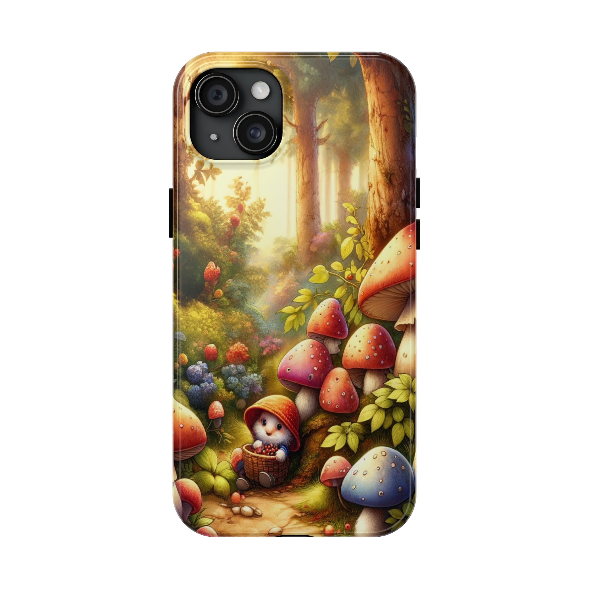 Gnomes sitting under mushroom - Tough Phone Case