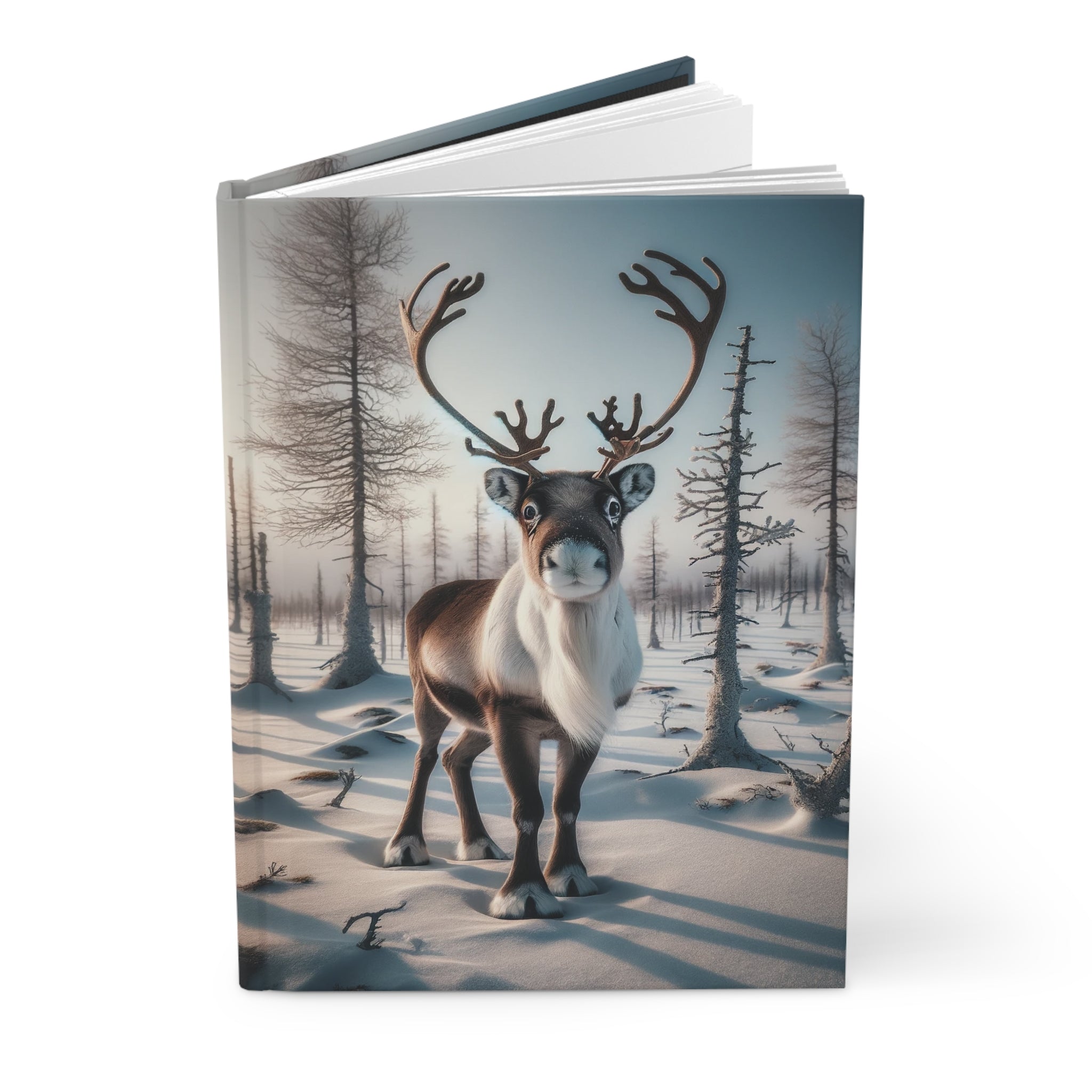 A curious reindeer - Hardcover Notebook