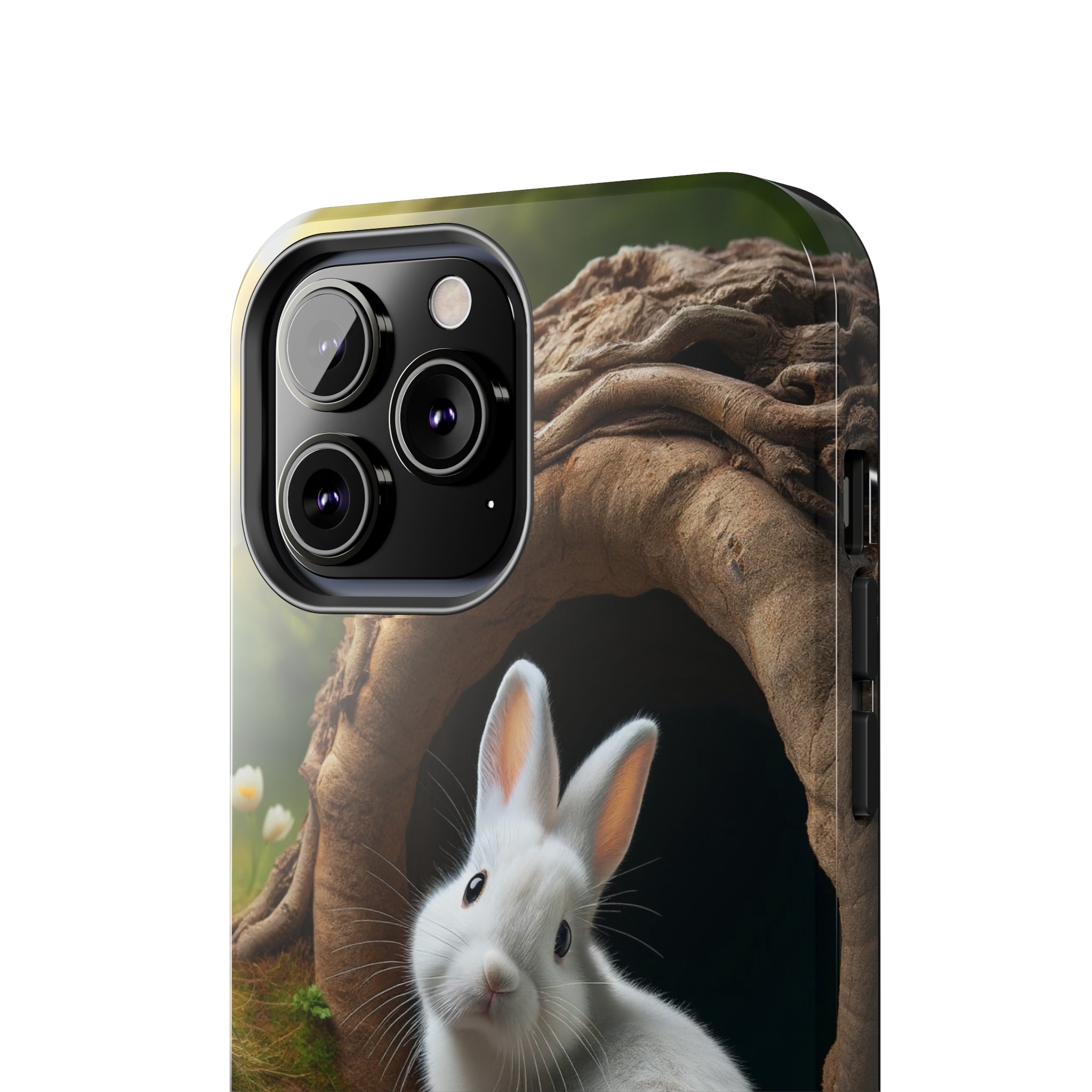 White curious rabbit - Tough Phone Case