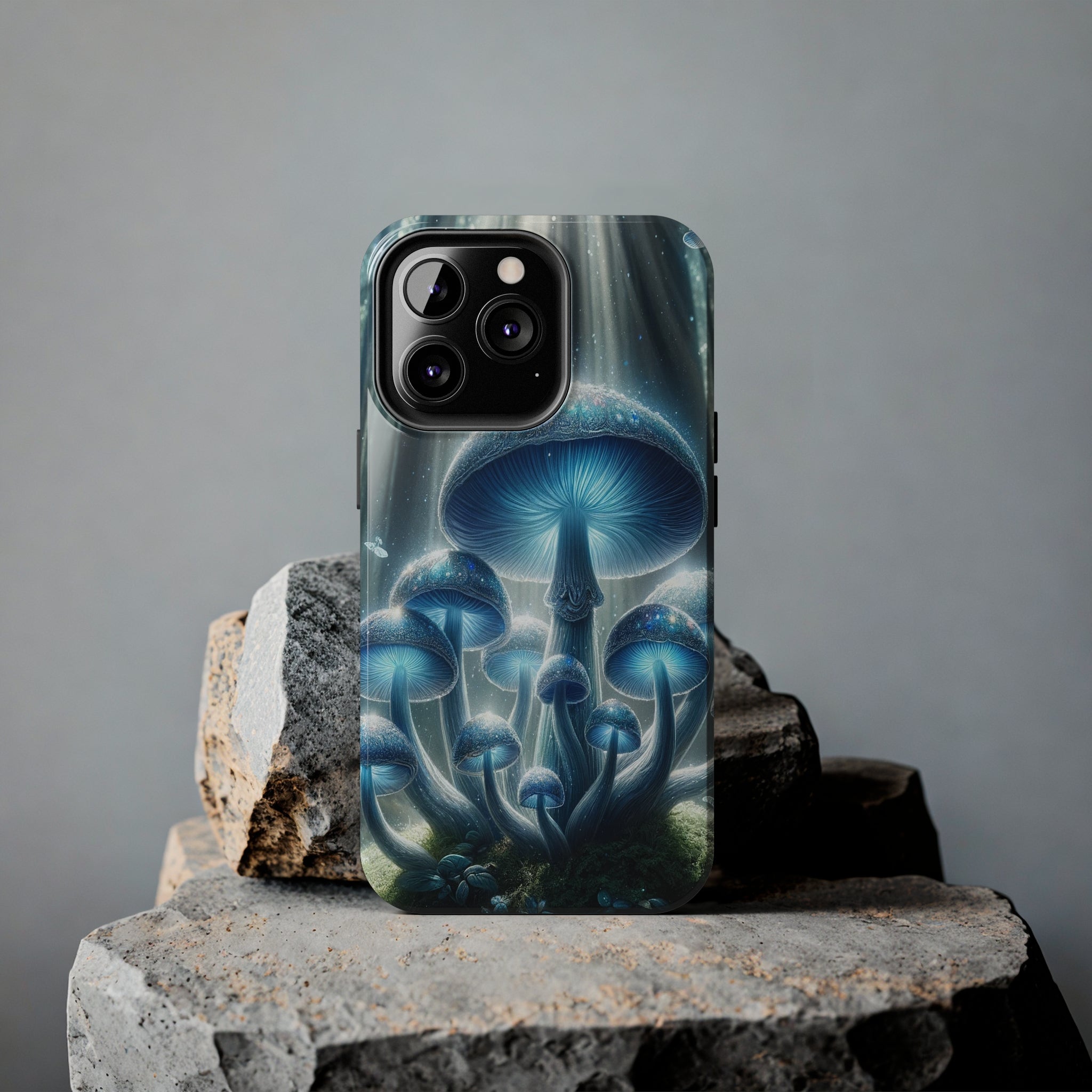 Light blue mushrooms - Tough Phone Case