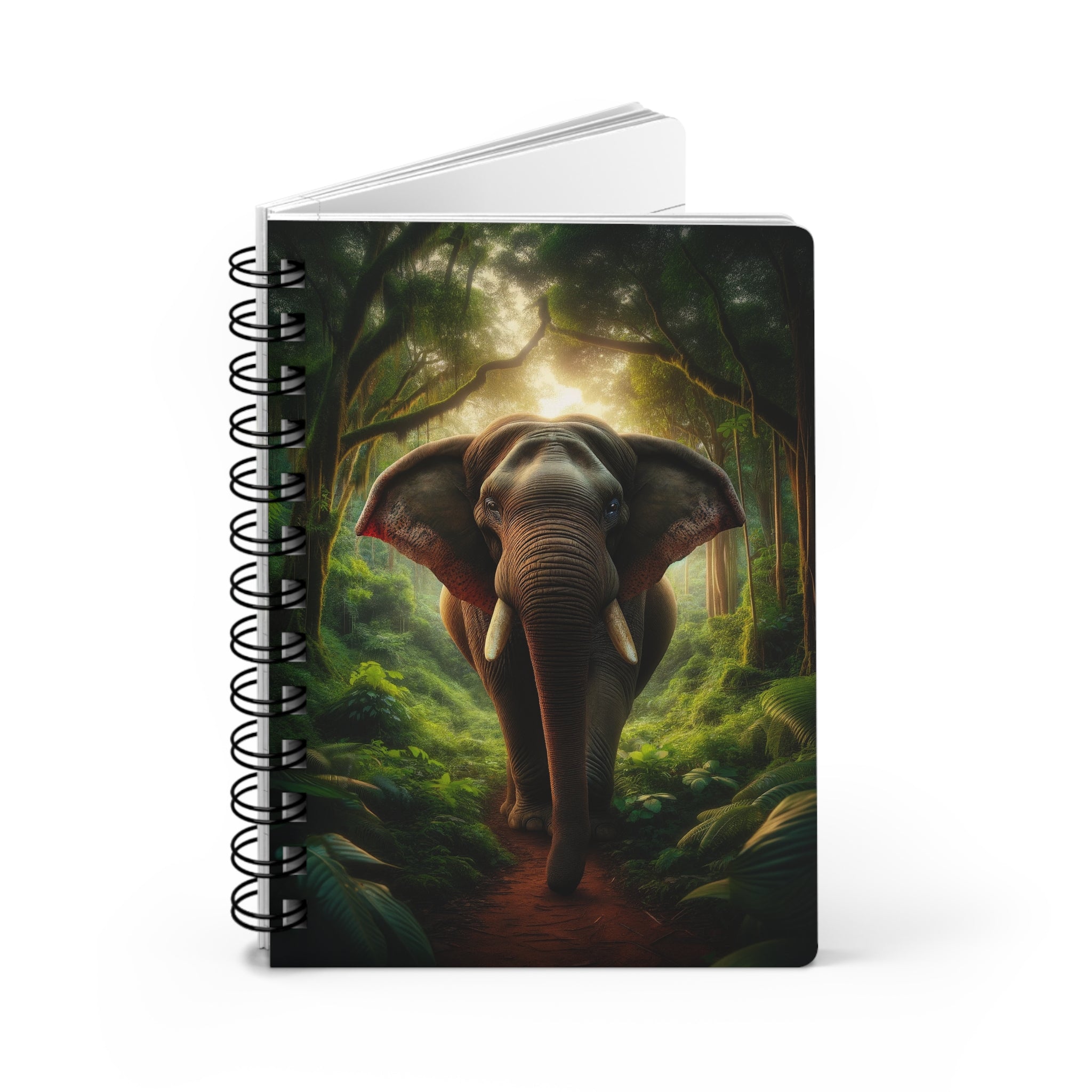 A curious, brown elephant - Spiral Notebook