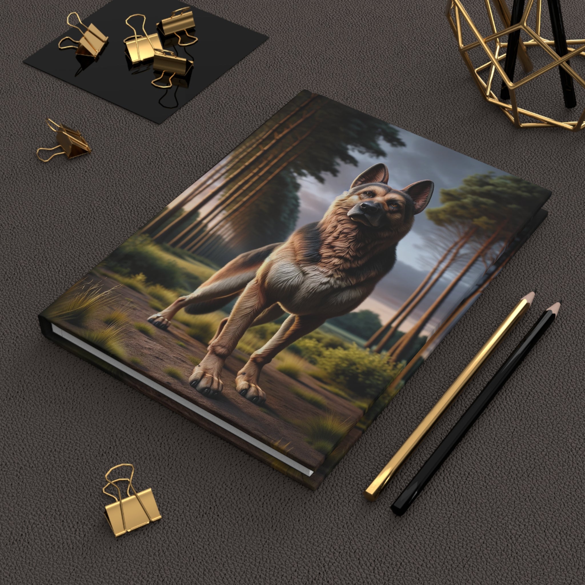 A curious dog - Hardcover Notebook