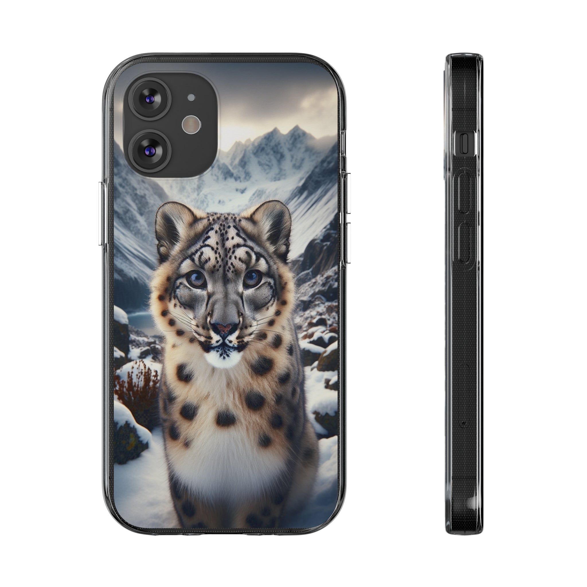 Curious Snow Leopard - Soft Phone Case