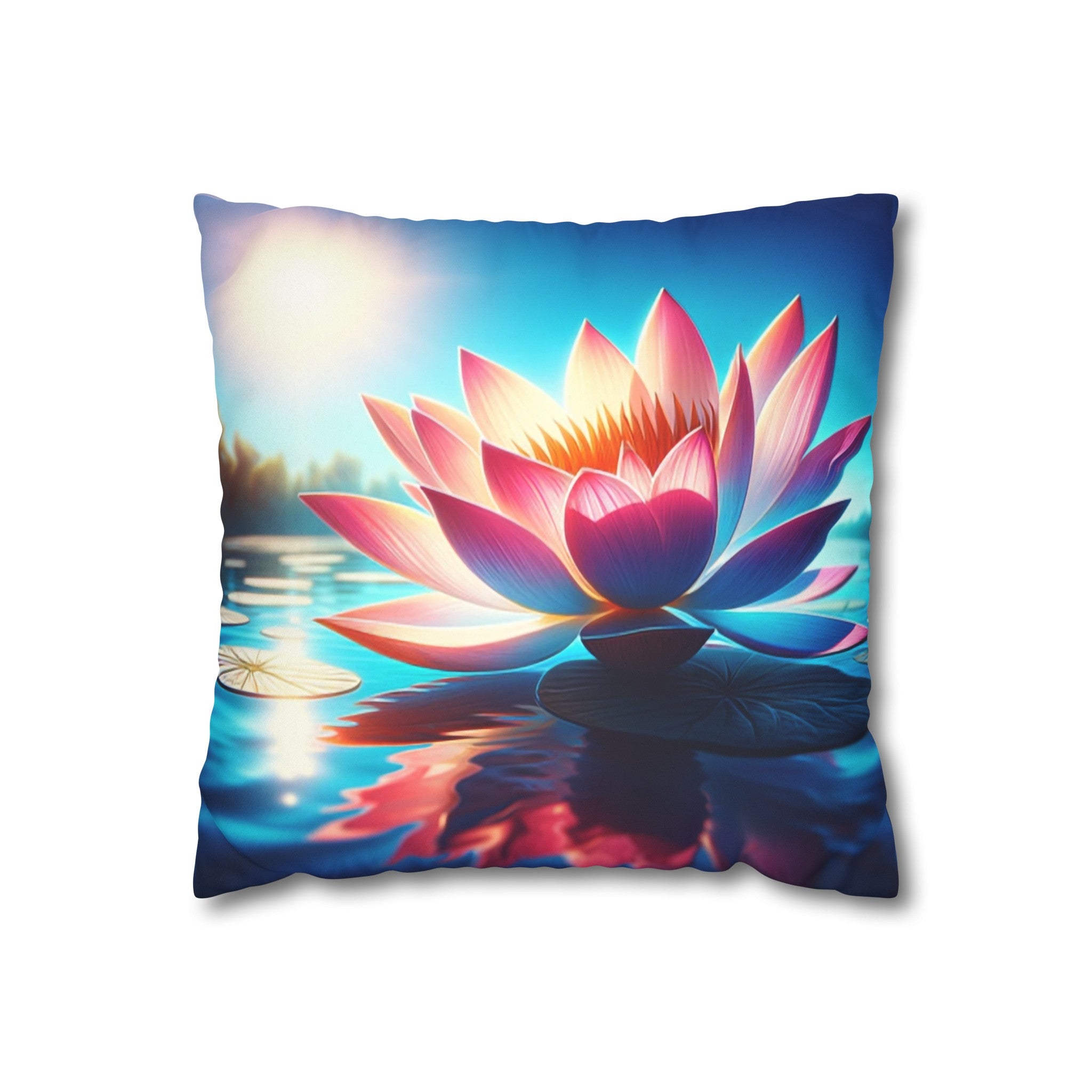 Lotus Flower (2) - Suede Square Pillowcase