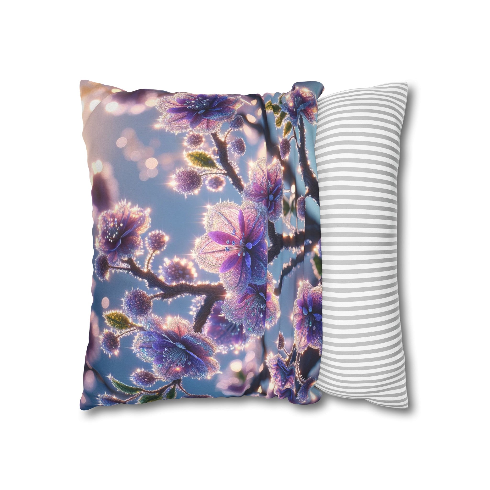 Purple diamond flowers (1) - Suede Square Pillowcase