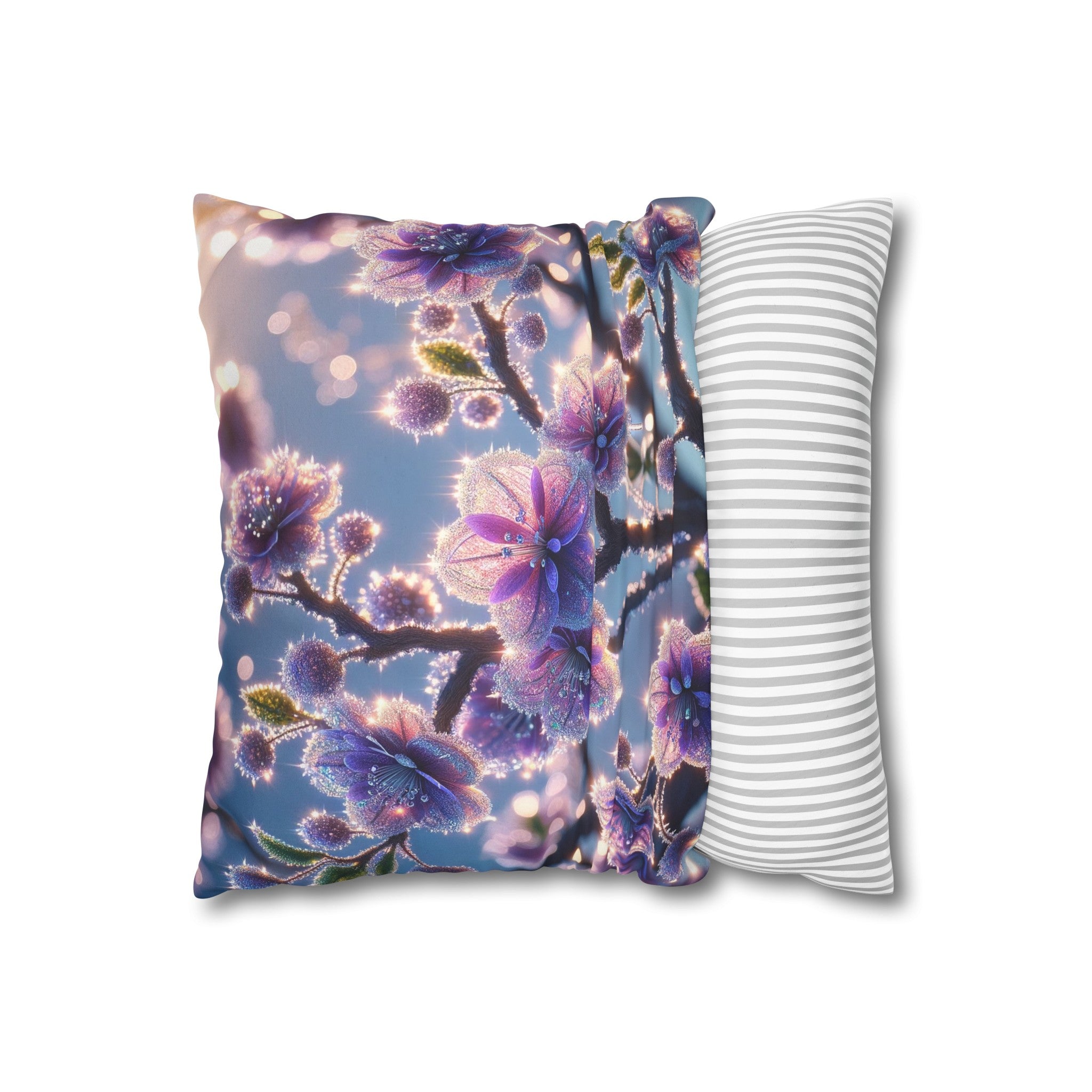 Purple diamond flowers (1) - Suede Square Pillowcase