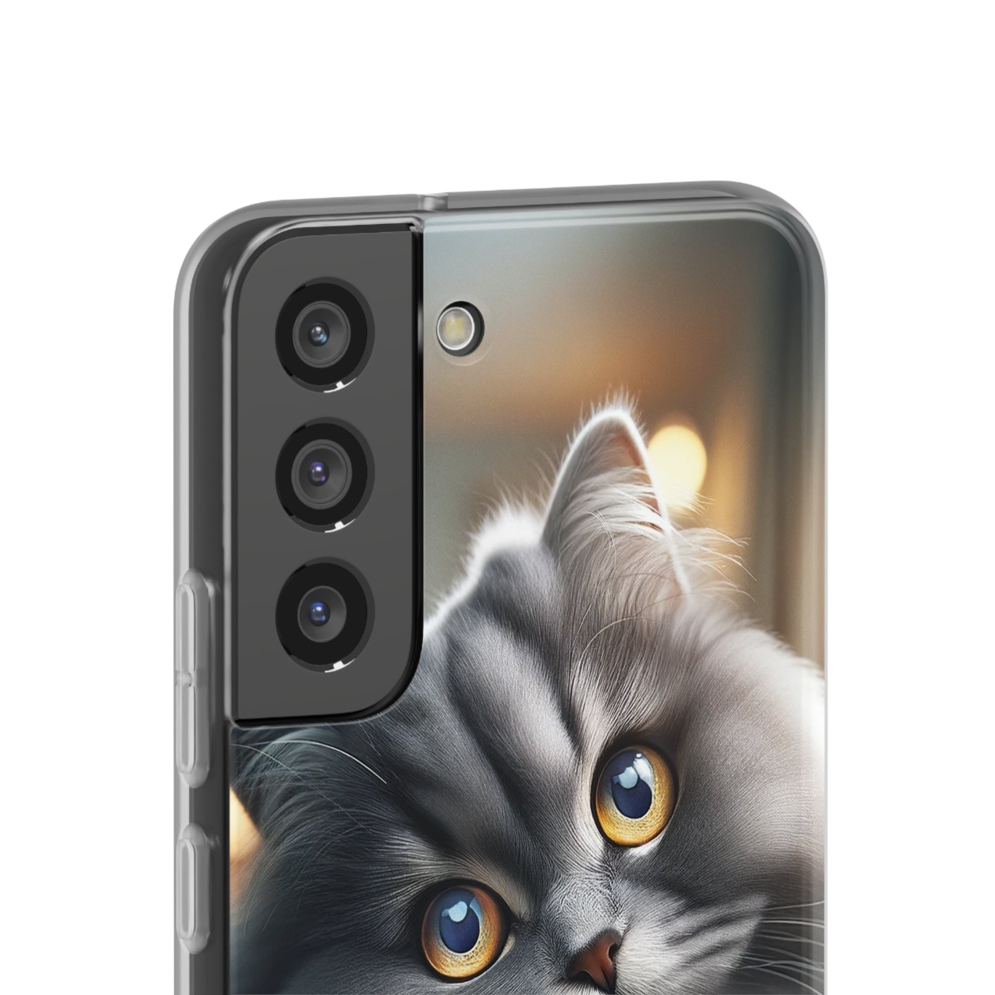 Curious, grey cat - Flexi Case (Samsung only)