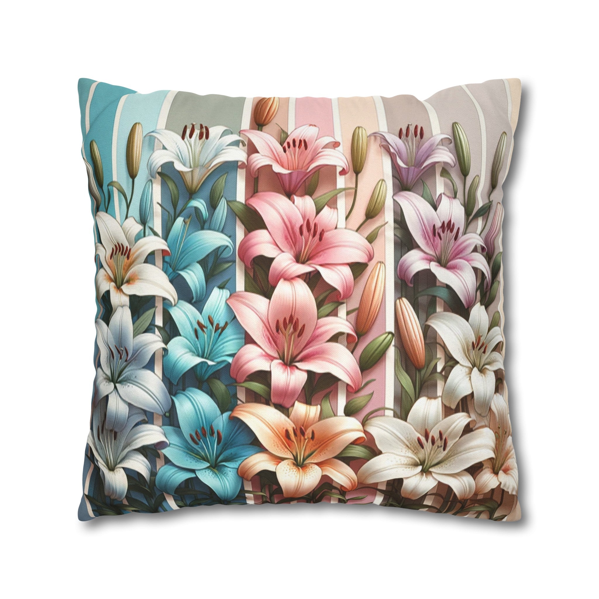 Lilies 4 - Polyester Square Pillowcase