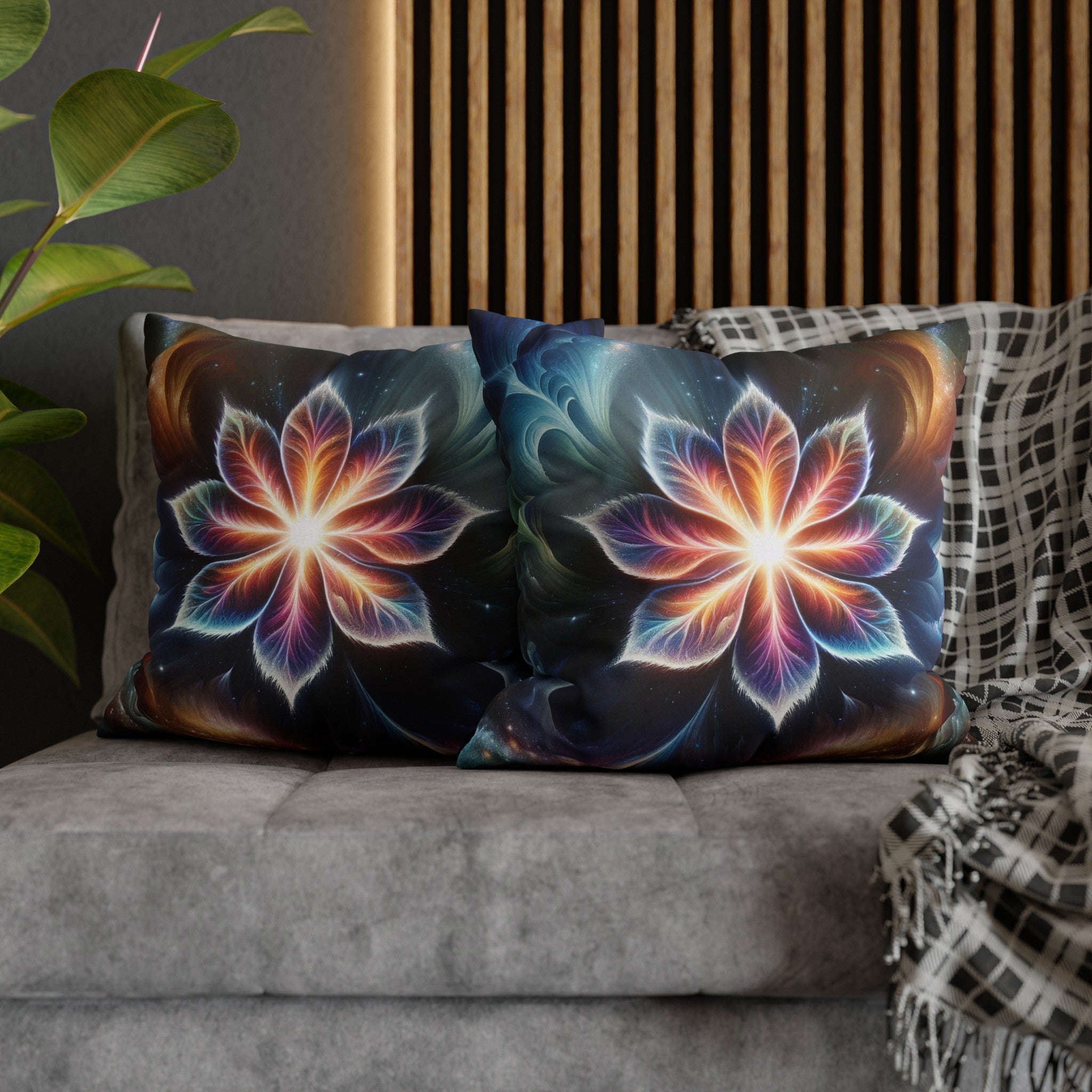 Galaxy-flower 2 - Spun Polyester Square Pillowcase