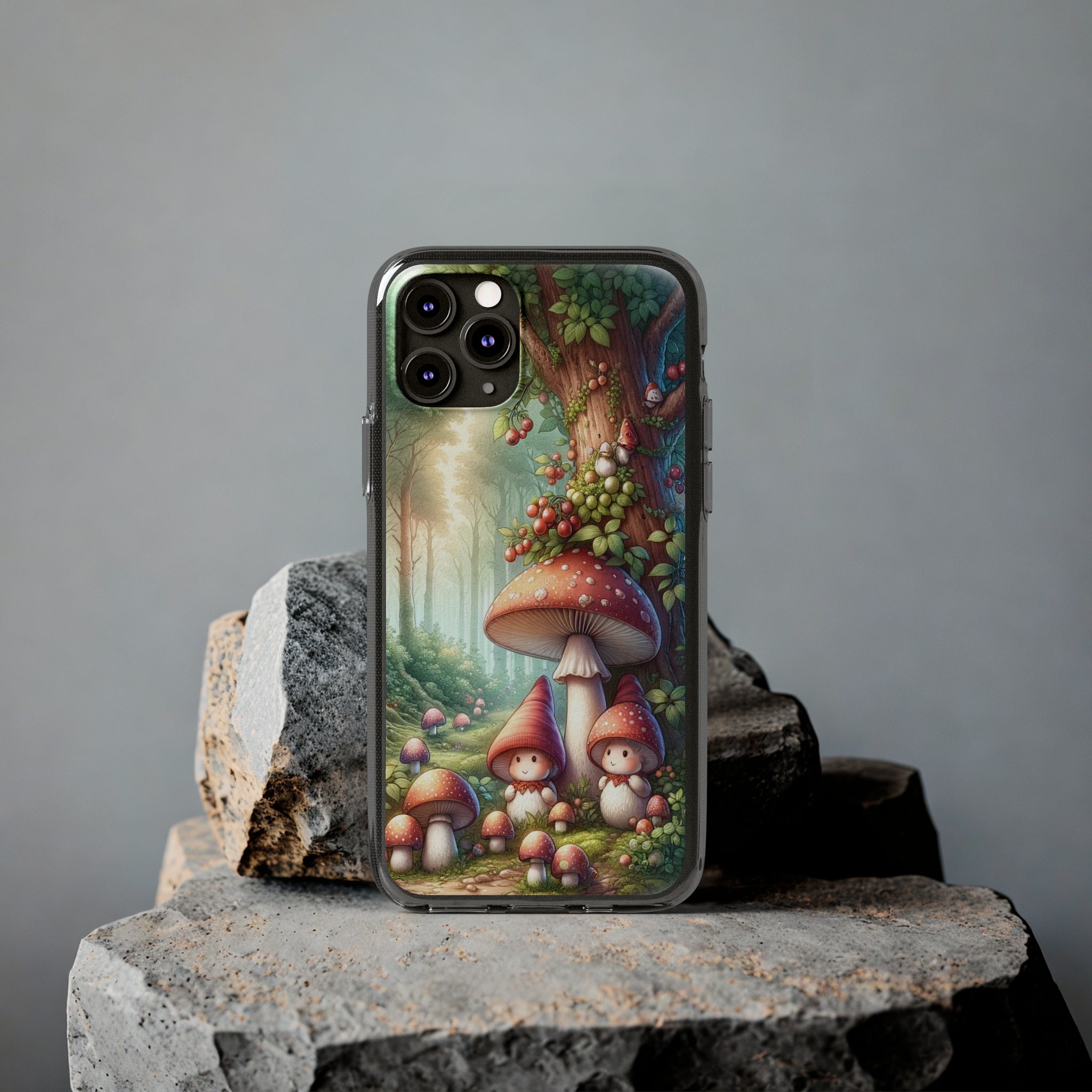 Gnomes and mushrooms - Soft Phone Case