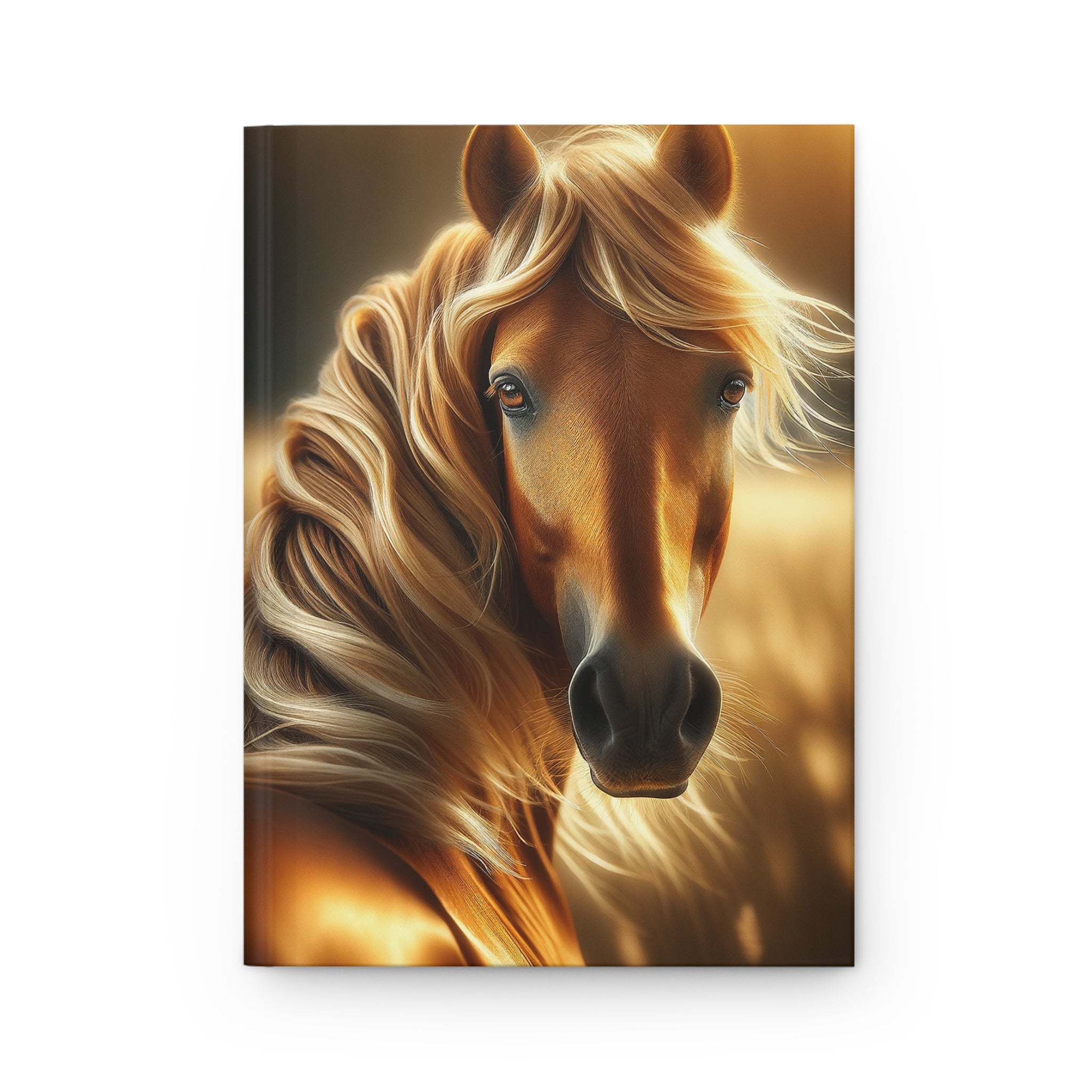 A curious, golden horse - Hardcover Notebook