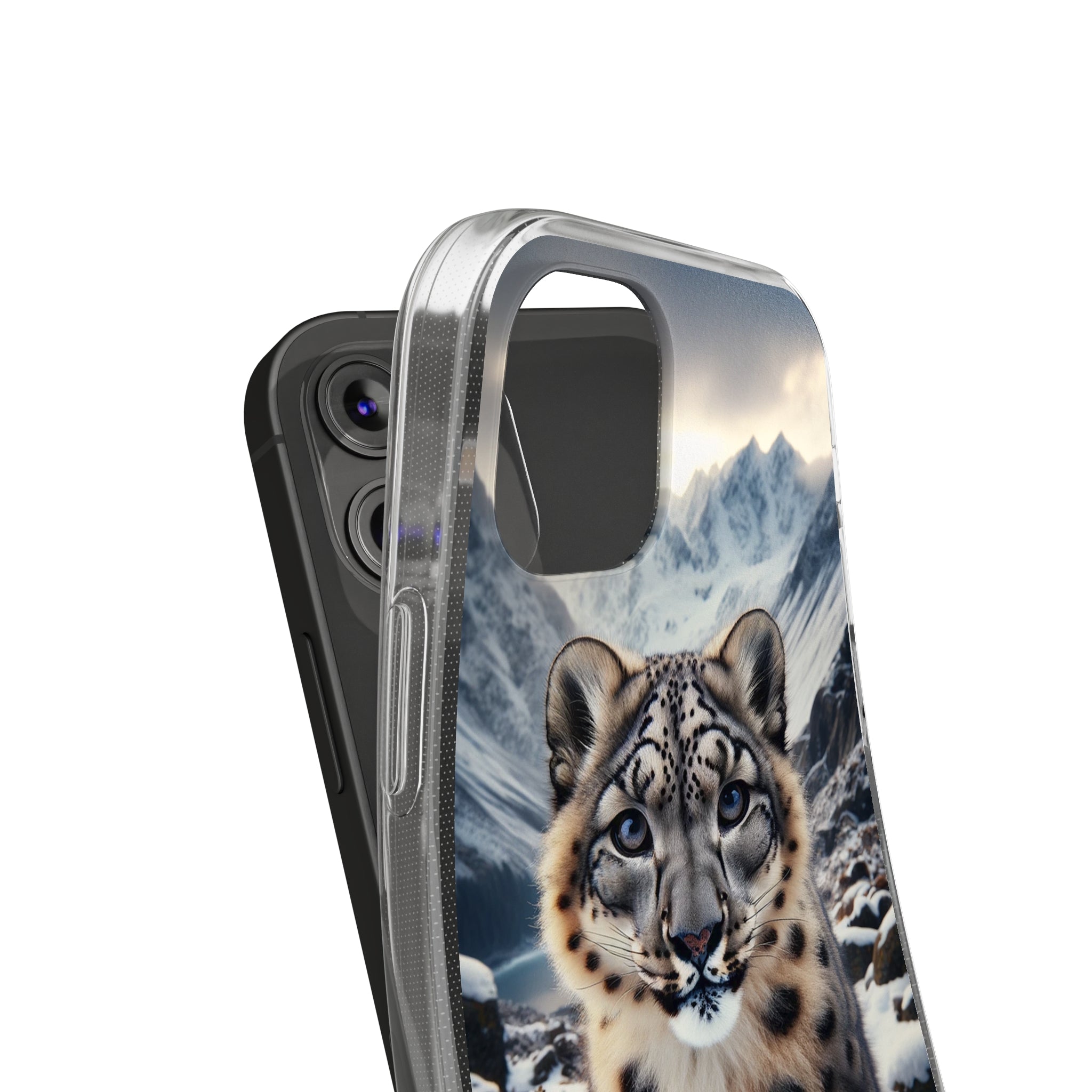 Curious Snow Leopard - Soft Phone Case