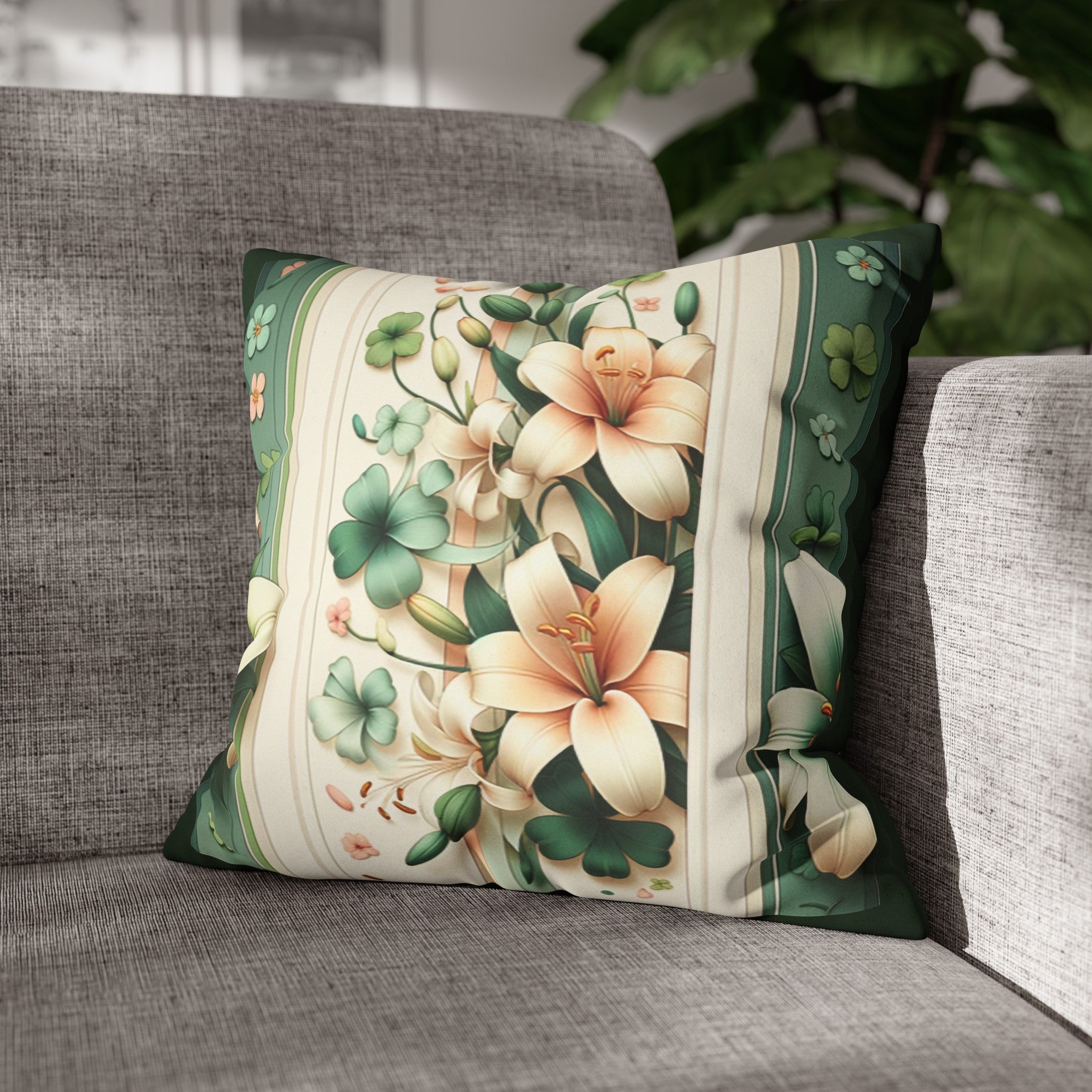 Lilies (2) - Suede Square Pillowcase