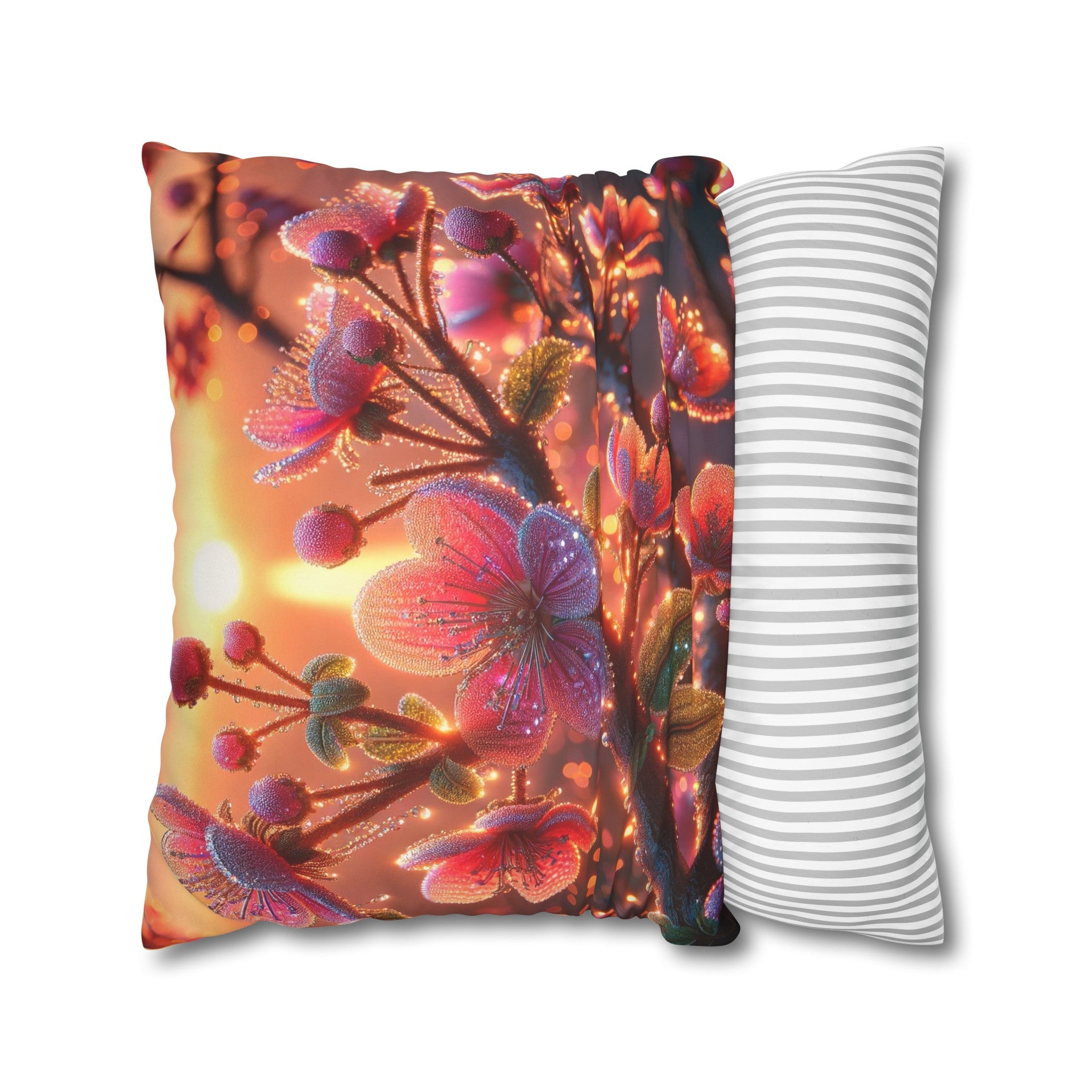 Pink diamond flowers (2) - Suede Square Pillowcase