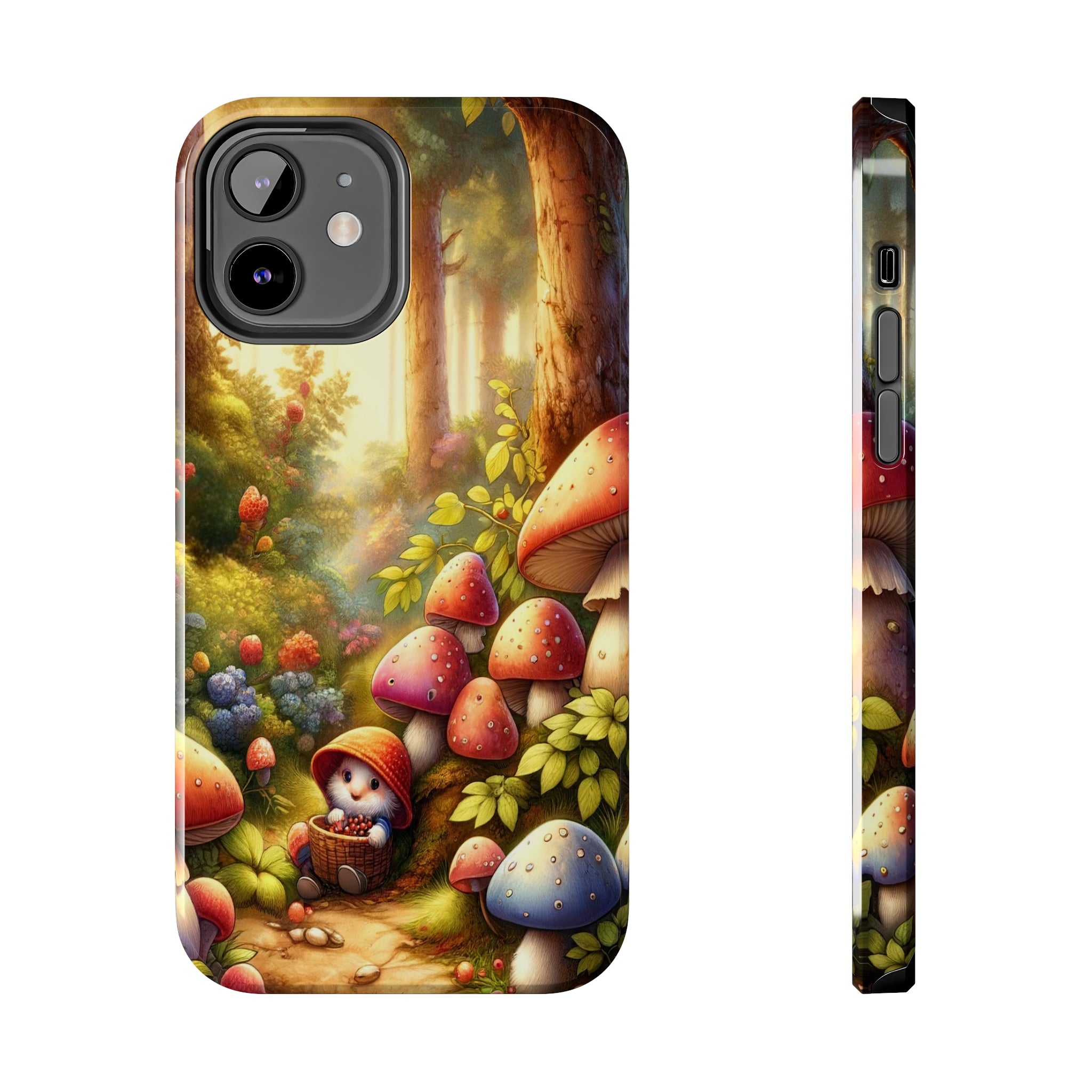 Gnomes sitting under mushroom - Tough Phone Case