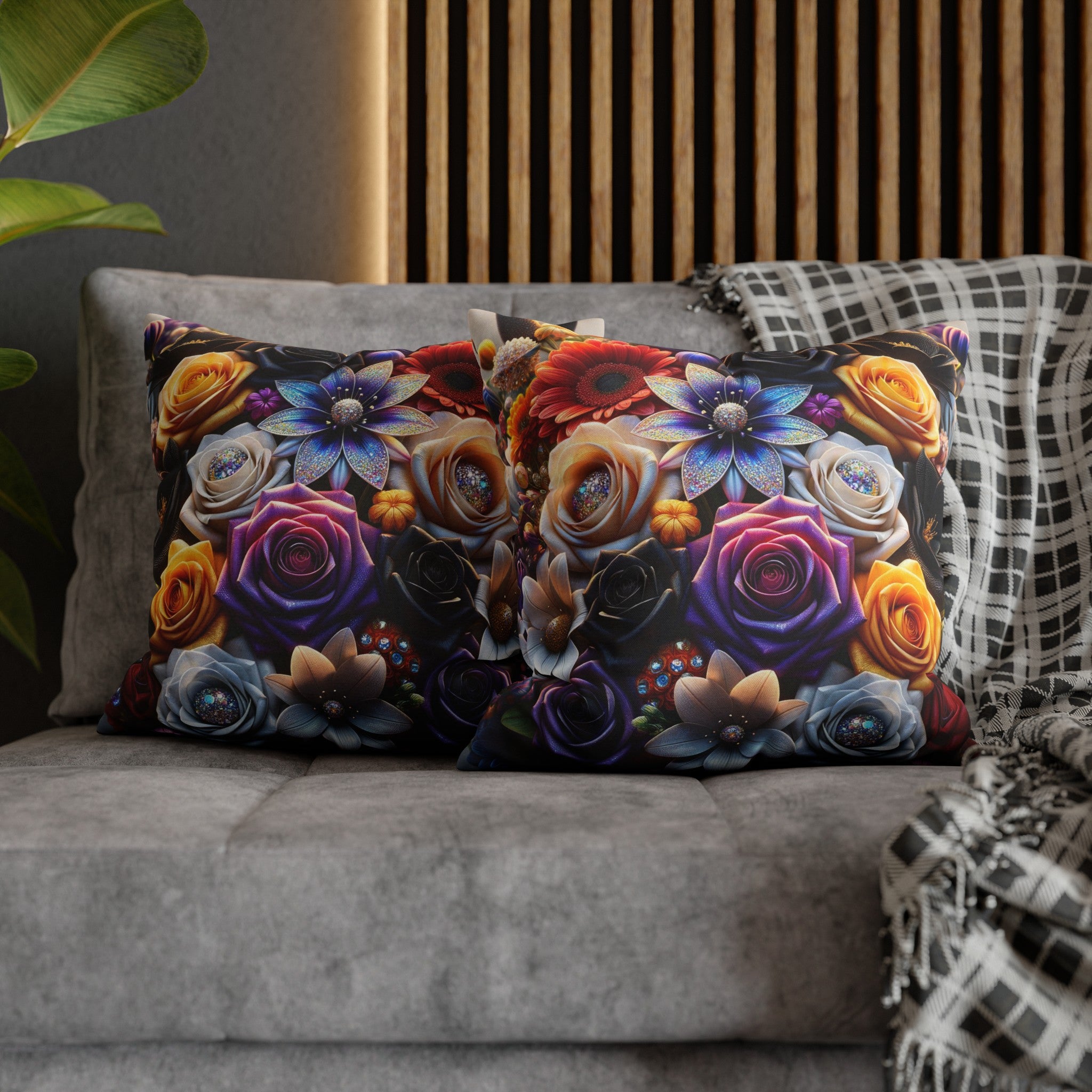 Colourful Bouquet (5) - Polyester Square Pillowcase